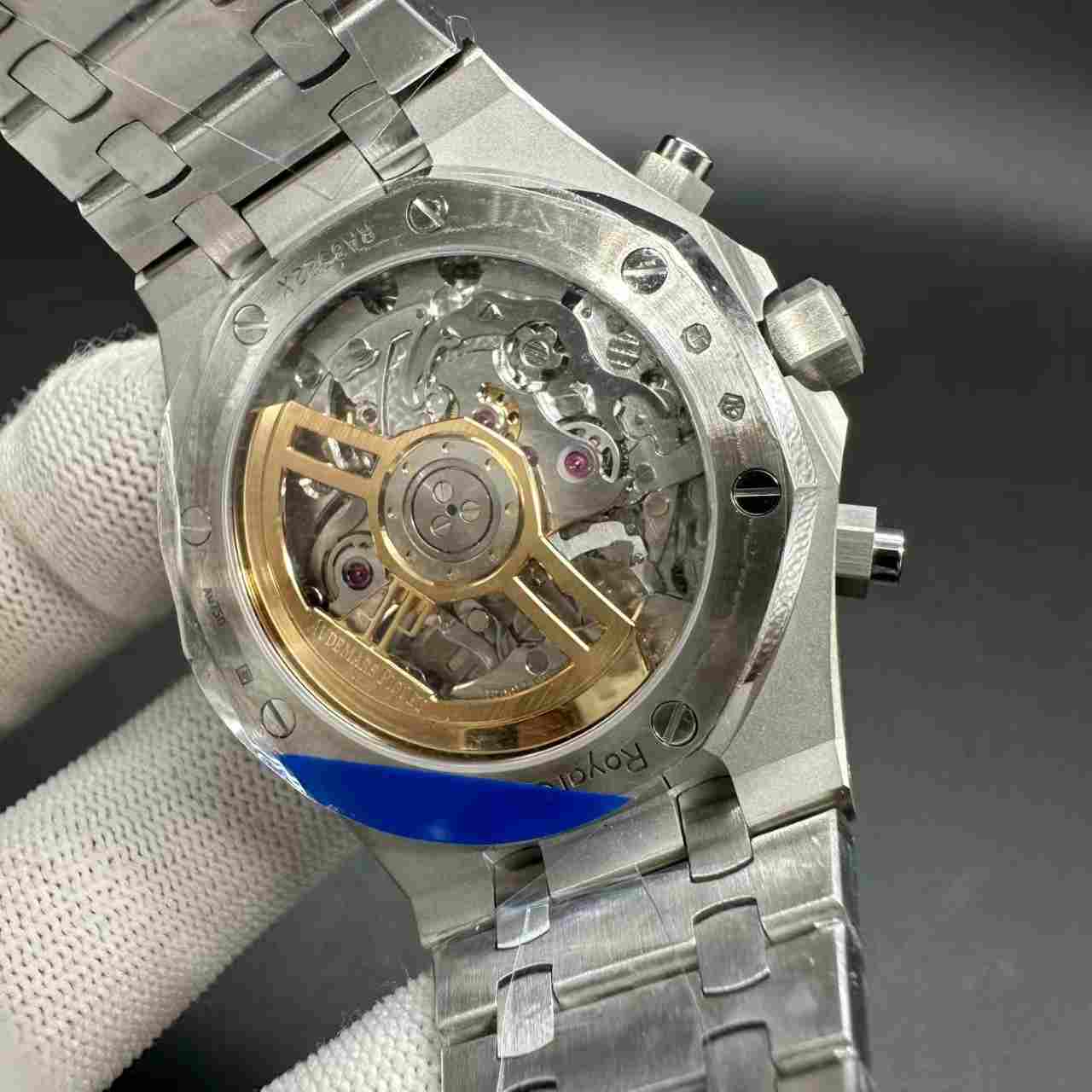 AP Royal Oak 26240 Chronograph APS factory Cal.4401 automatic Frosted silver case 41mm blue /gray dial. G50