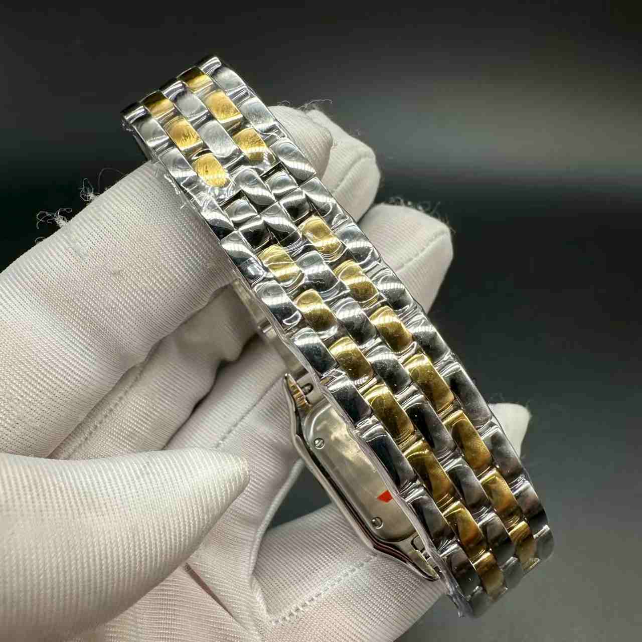 Cartier Tank 27mm BV factory Swiss quartz two tone gold women watch. B00