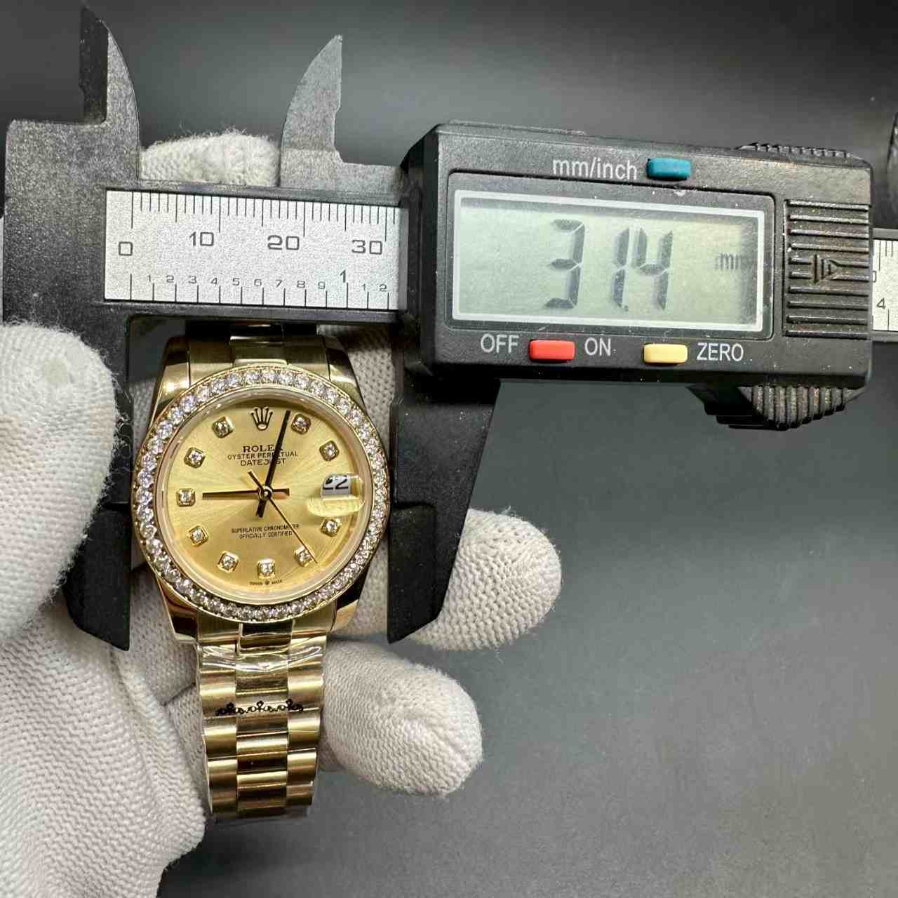 Datejust AAA automatic gold case 31mm diamonds bezel gold dial president band women watch. 115$