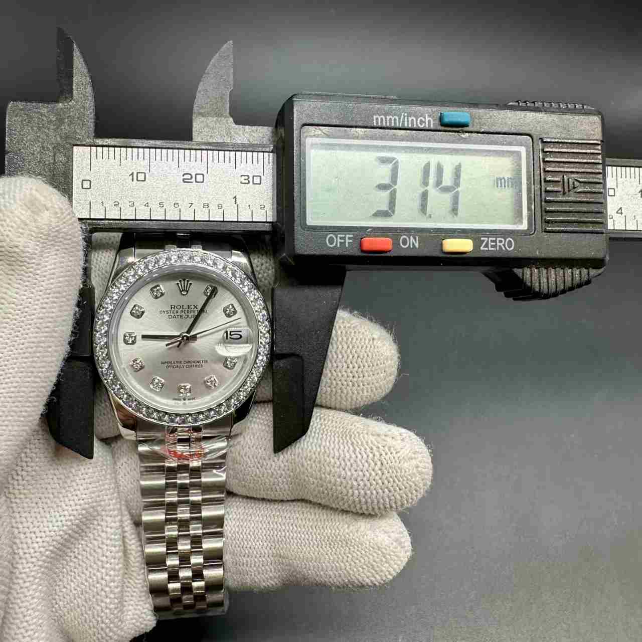 Datejust AAA automatic stainless steel case 31mm diamonds bezel silver dial jubilee band women watch. A15