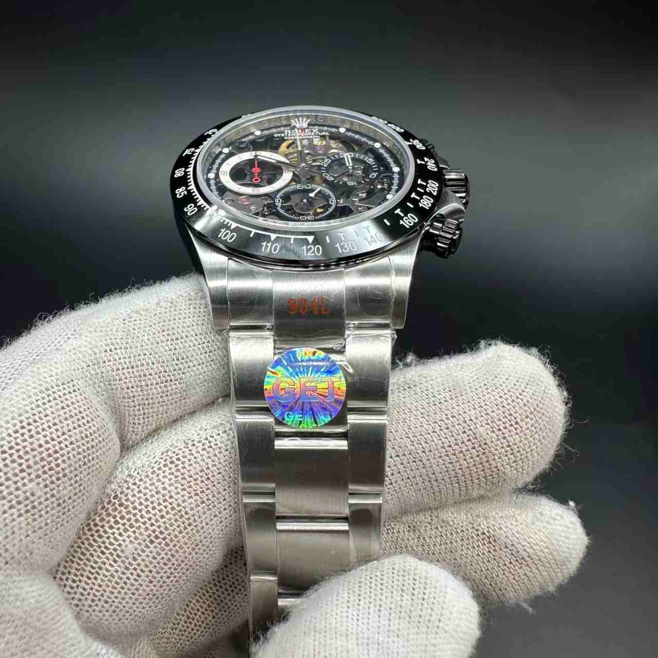 Daytona skeleton GET super clone 4130 steel case ceramic black bezel skeleton dial. 750$