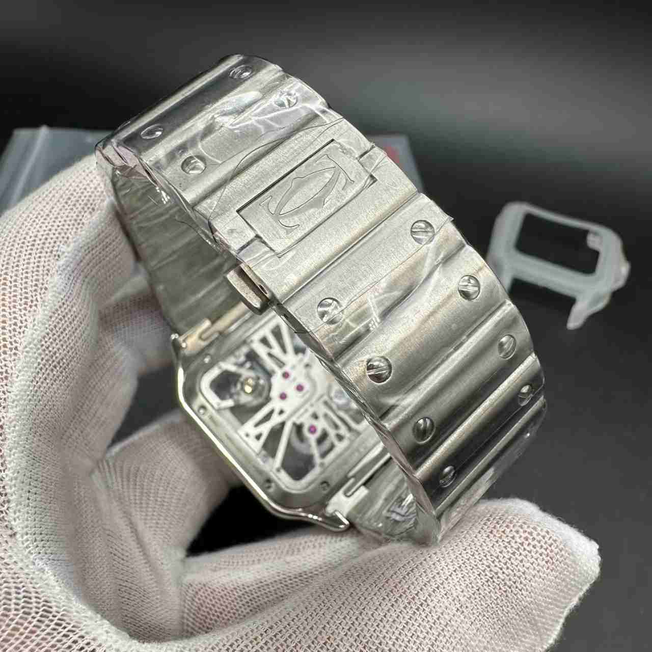 Santos skeleton green dial THB Swiss quartz movement  350$