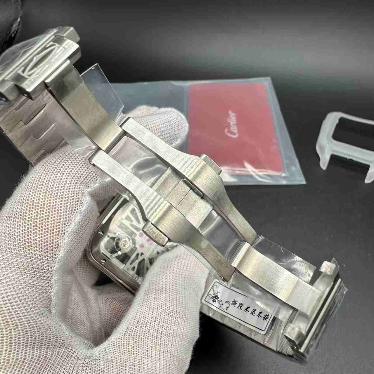 Santos skeleton green dial THB Swiss quartz movement  350$