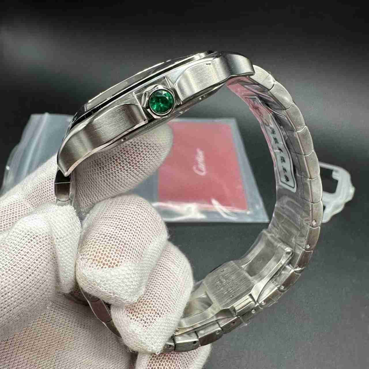 Santos skeleton green dial THB Swiss quartz movement  350$