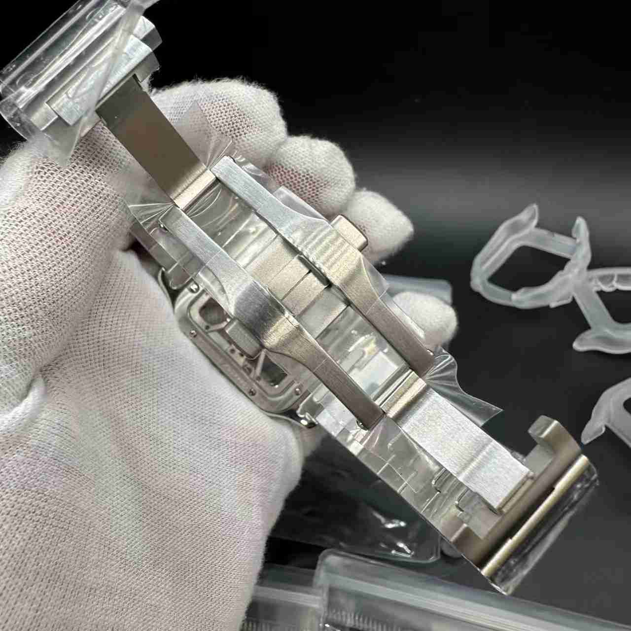 Santos super clone ML mechanical movement 2tone gold case skeleton dial. 698$