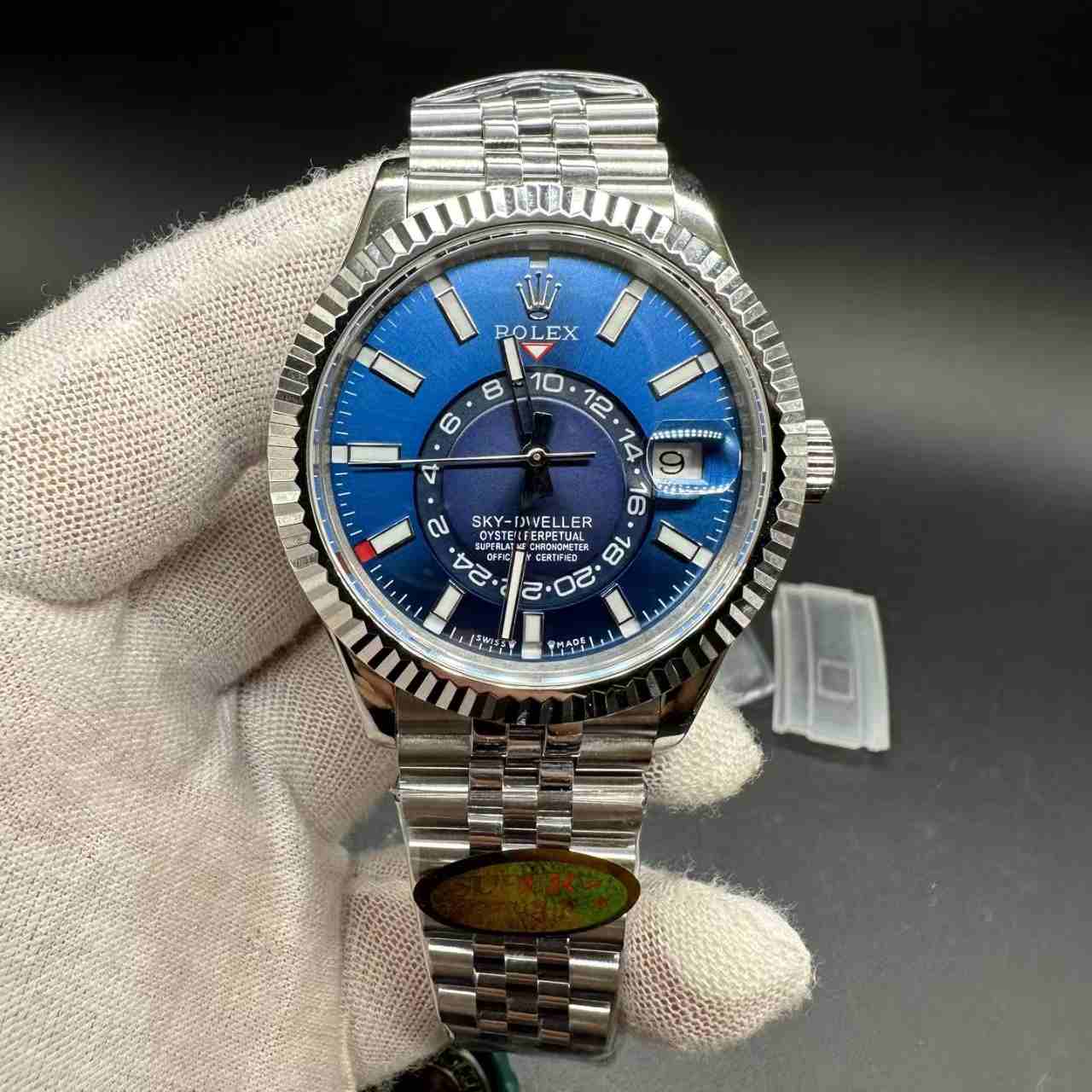 Sky-dweller Super clone Noob V1 9001 automatic steel case 42mm blue dial Jubilee band. 300$
