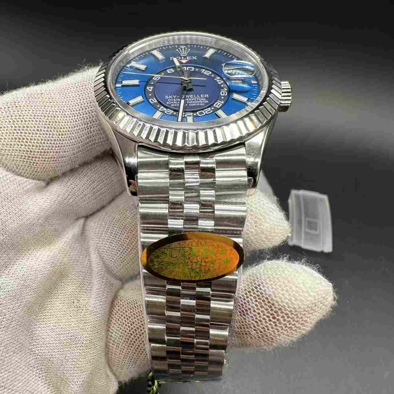 Sky-dweller Super clone Noob V1 9001 automatic steel case 42mm blue dial Jubilee band. 300$