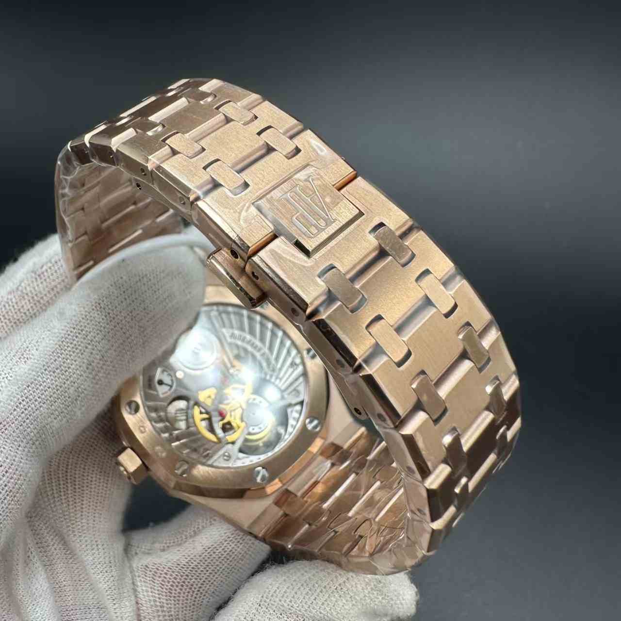 AP Royal Oak 26530TI BBS factory Flying Tourbillon hands-winding Rose gold case 41mm Blue dial.  750$