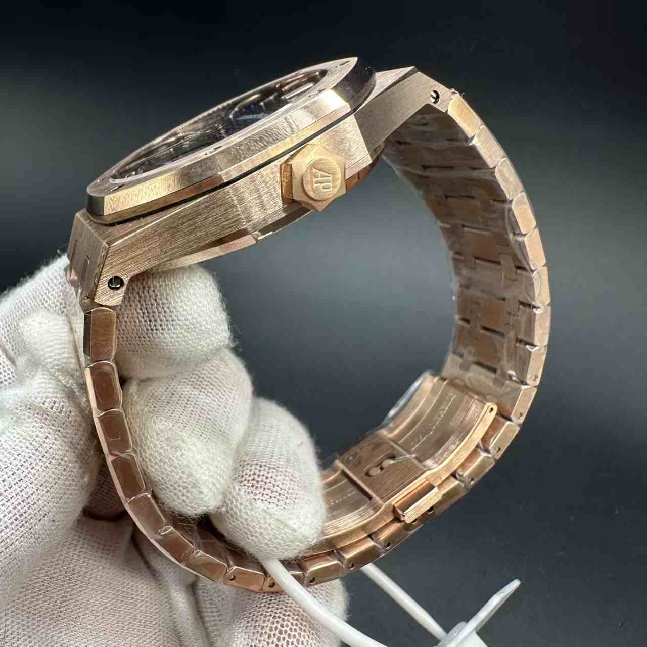 AP Royal Oak 26530TI BBS factory Flying Tourbillon hands-winding Rose gold case 41mm Blue dial.  750$