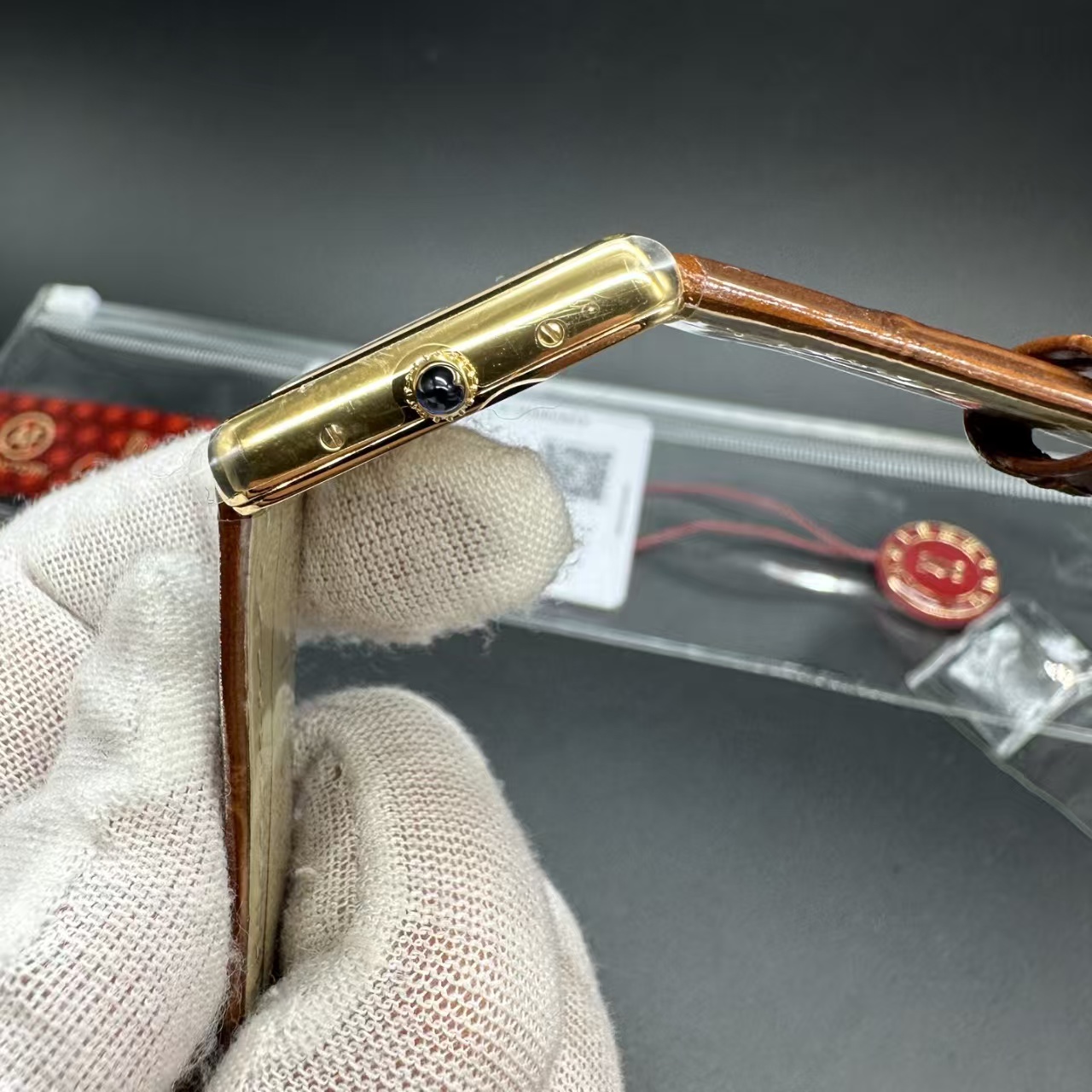 Cartier Tank super clone AF Swiss Quartz gold case 22mm brown leather strap women watch. 200$