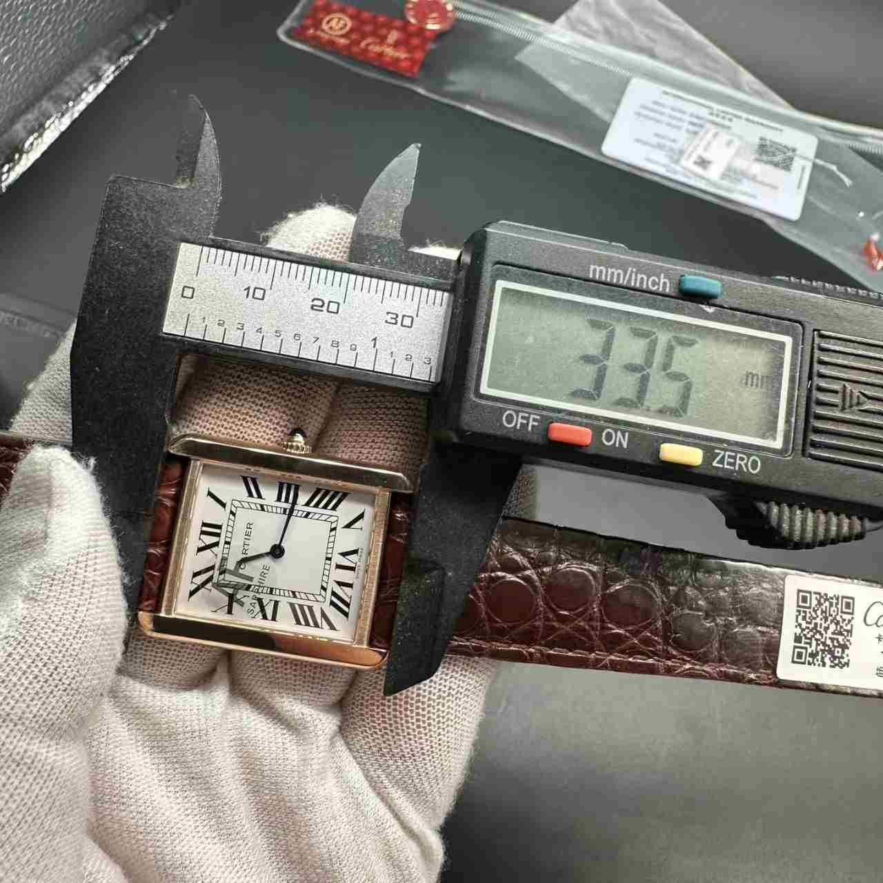 Cartier Tank AF Swiss Quartz super clone rose gold case 27mm white dial brown leather strap. 200$