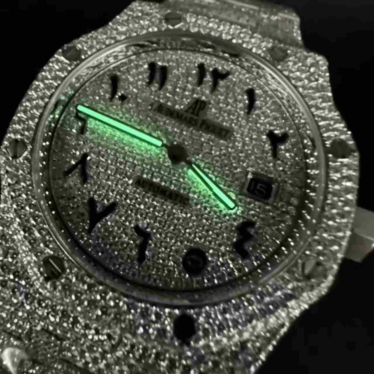 AP super clone Moissanite diamonds silver case 41mm Arabic dial  2000$