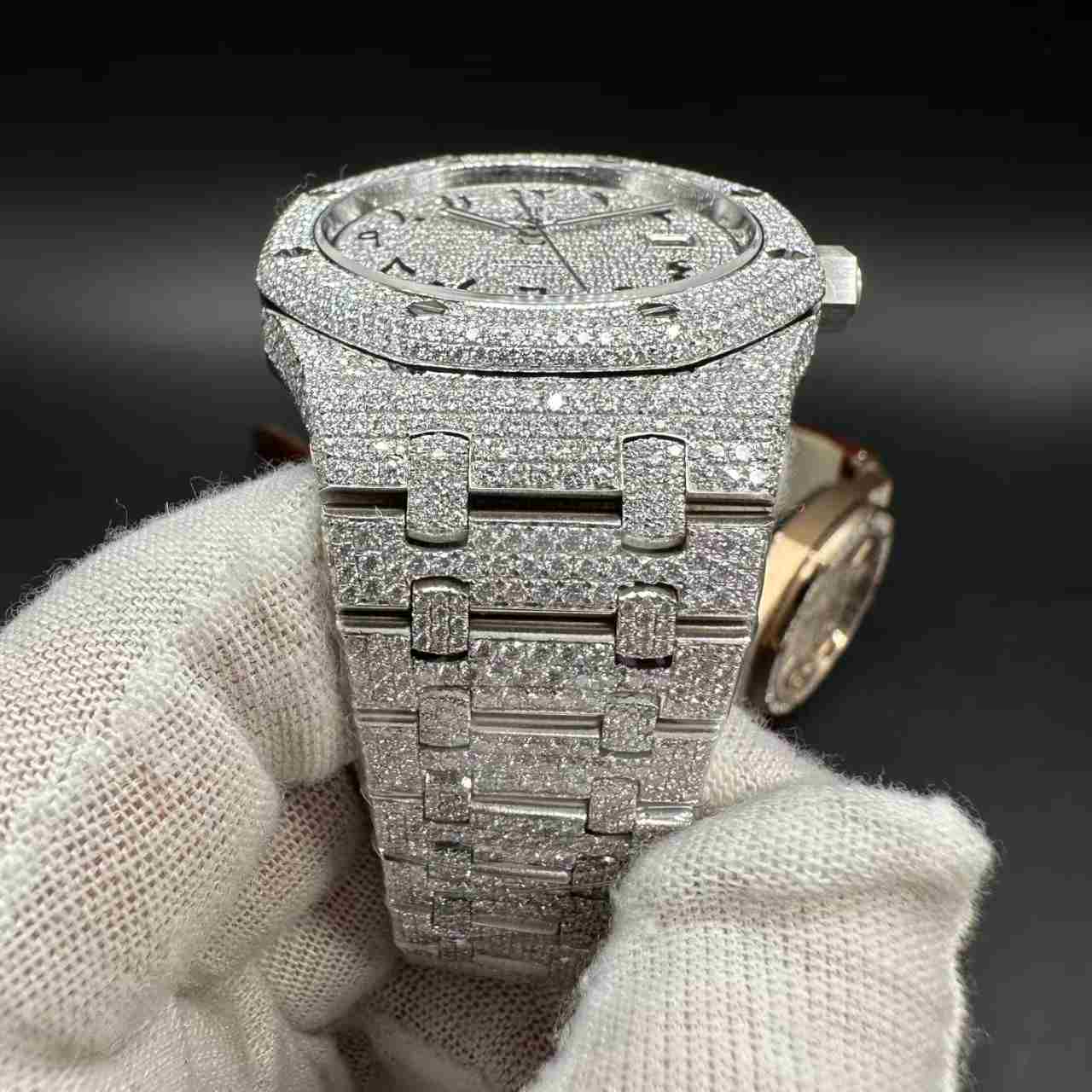 AP super clone Moissanite diamonds silver case 41mm Arabic dial  2000$