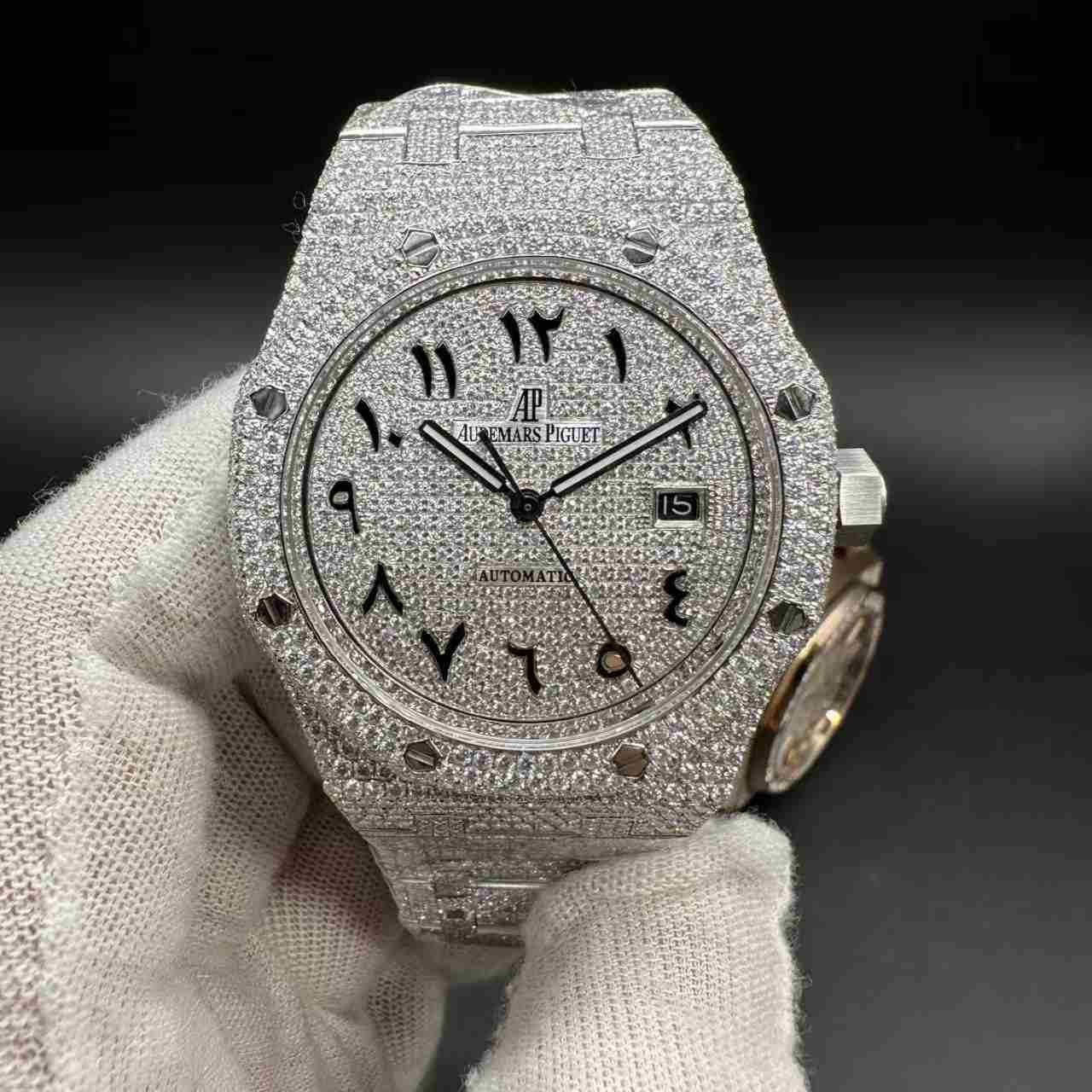 AP super clone Moissanite diamonds silver case 41mm Arabic dial  2000$