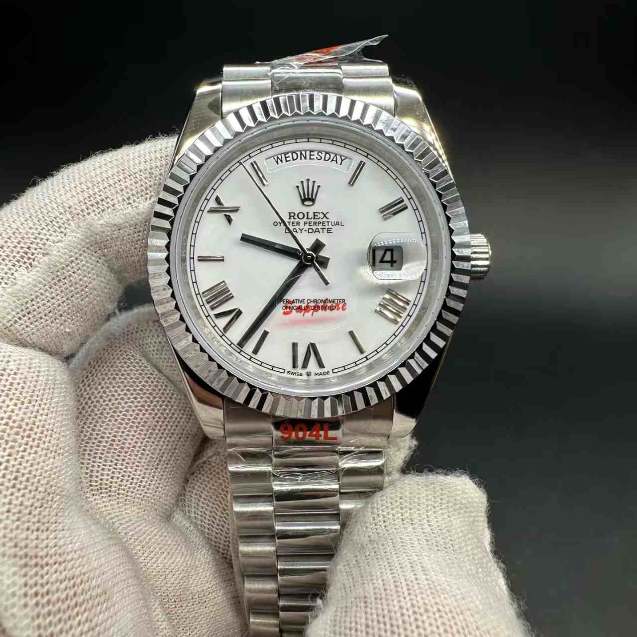 Daydate GD factory Miyota automatic AAA+ steel case 40mm white dial President band. 136$