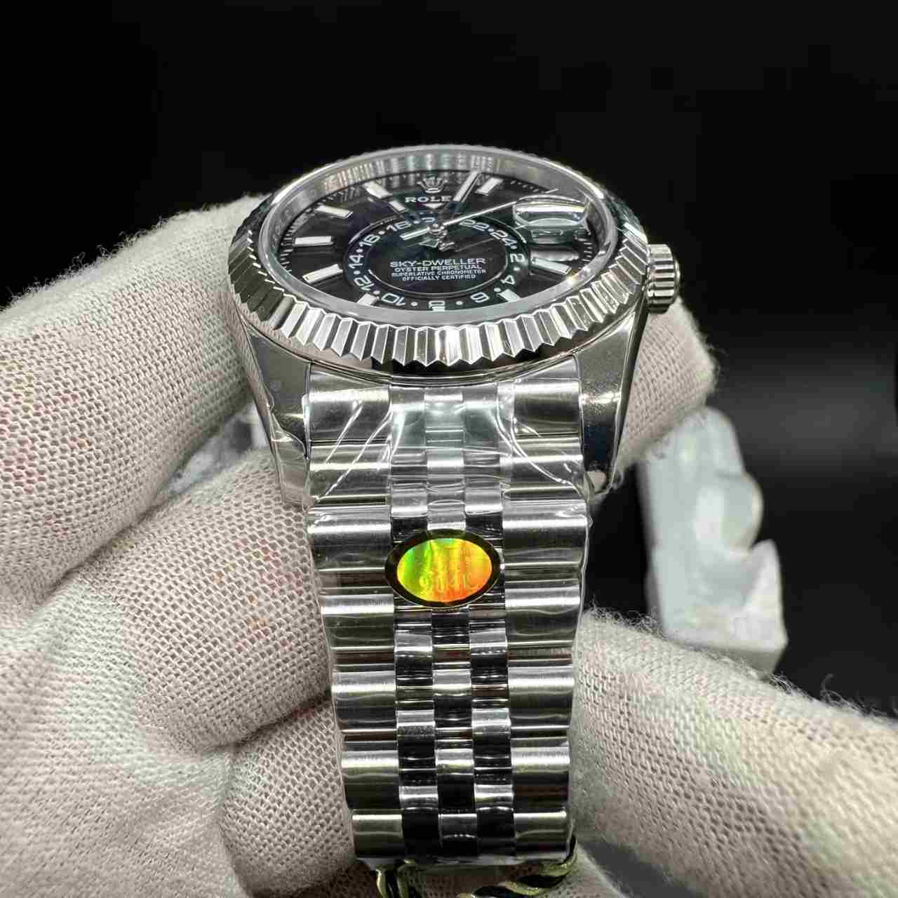 Sky-dweller ZF 9001 full works automatic 904L steel case 42mm Black dial jubilee band. 398$