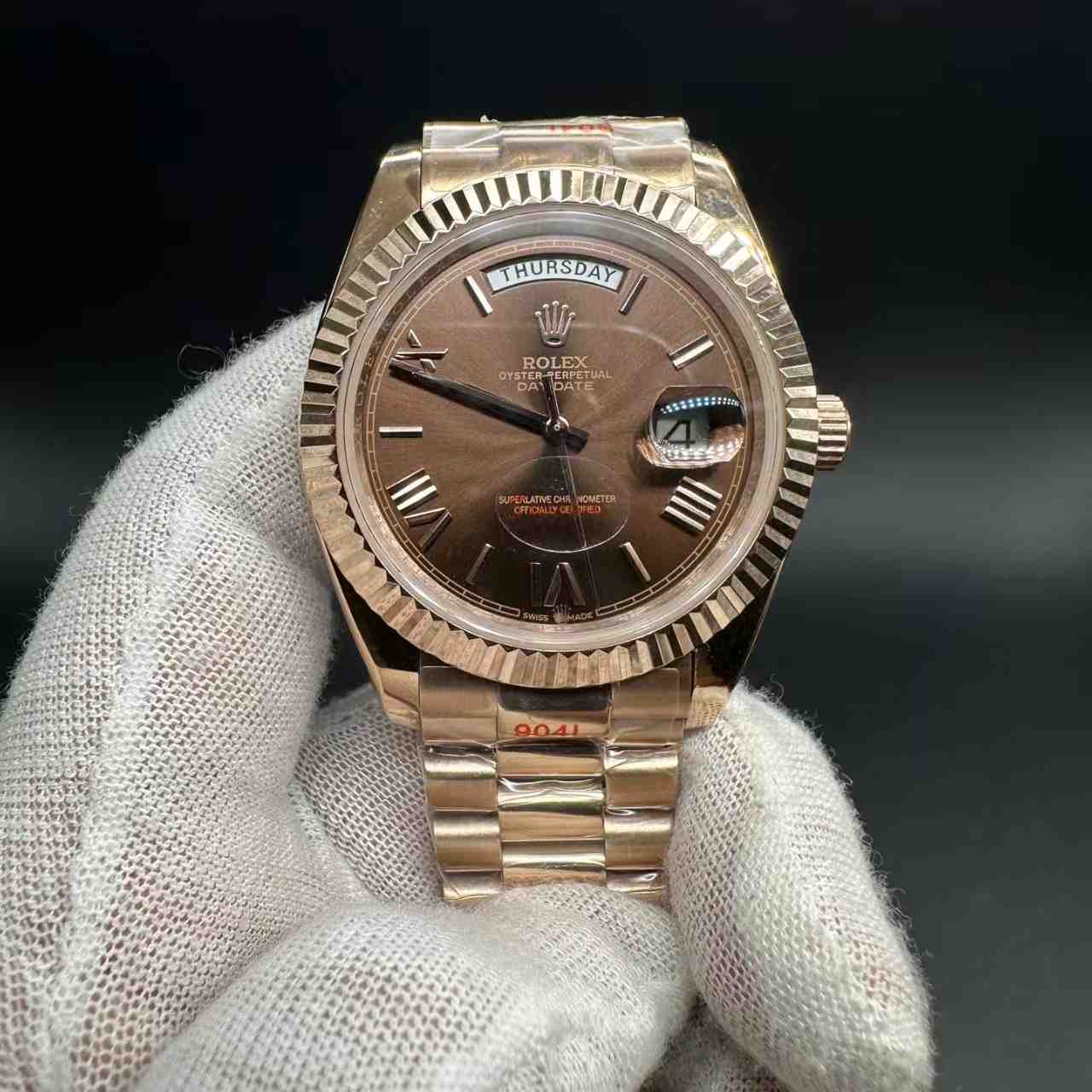 Daydate GD factory Miyota automatic AAA+ rose gold case 40mm brown/rose gold dial President band. 136$