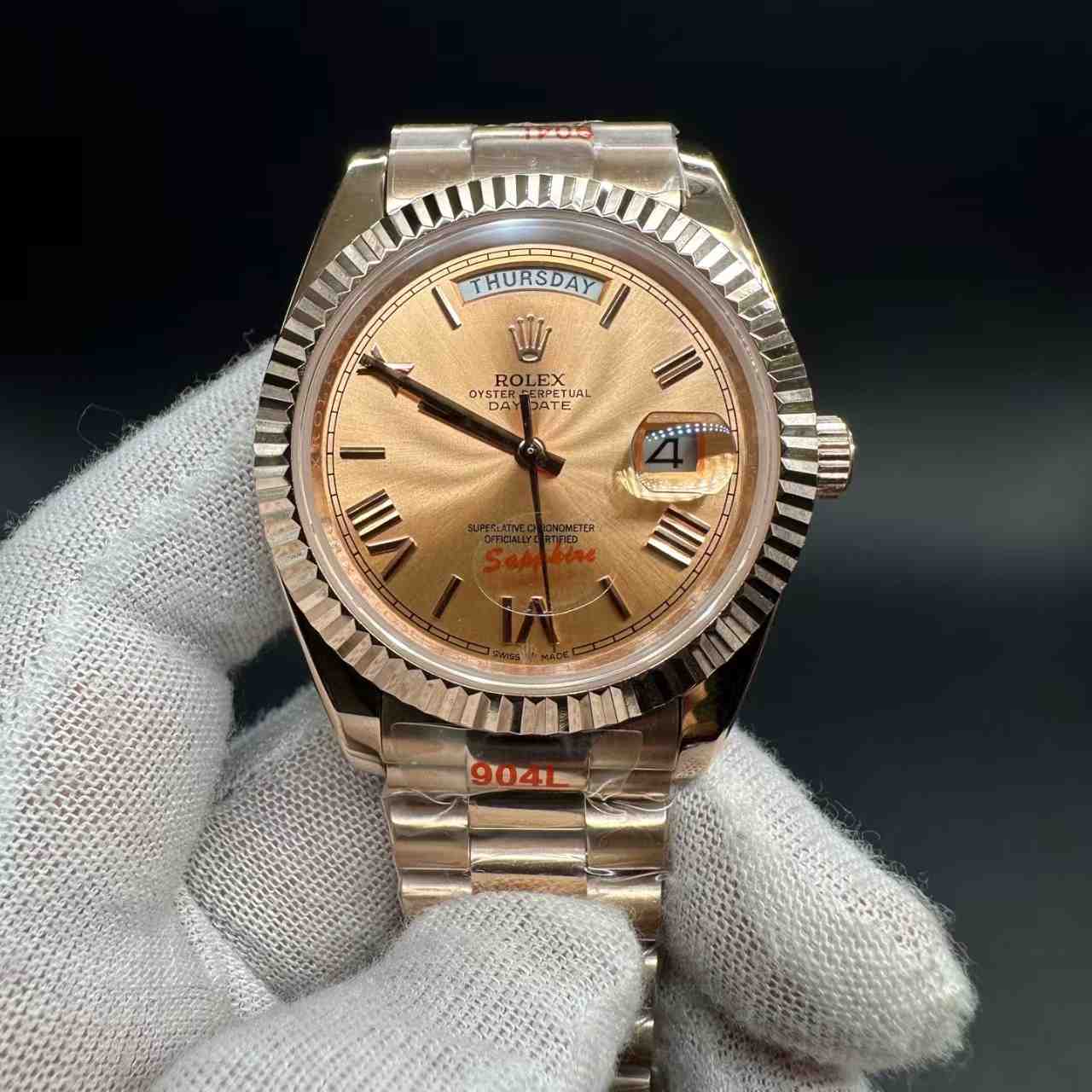 Daydate GD factory Miyota automatic AAA+ rose gold case 40mm brown/rose gold dial President band. 136$