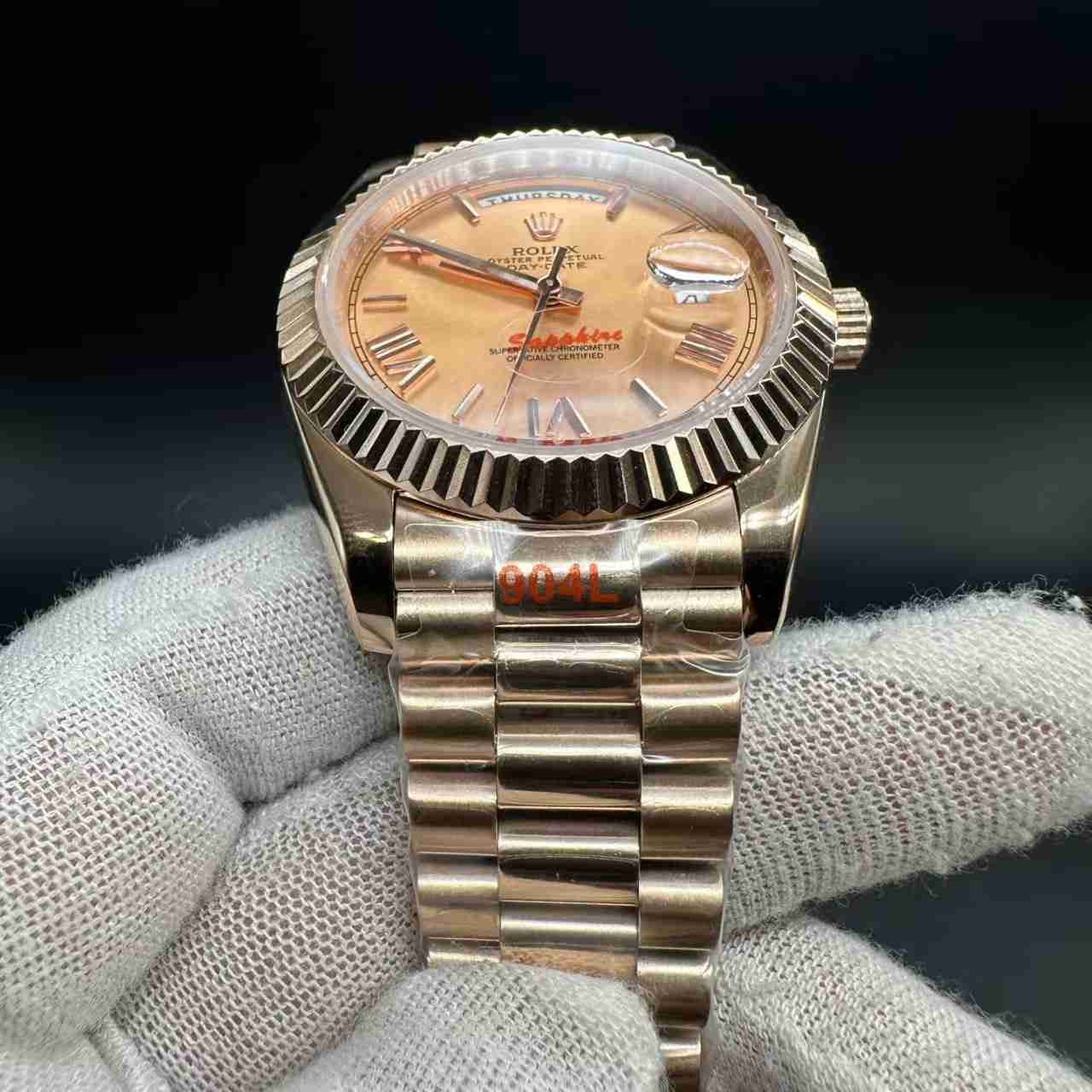 Daydate GD factory Miyota automatic AAA+ rose gold case 40mm brown/rose gold dial President band. 136$