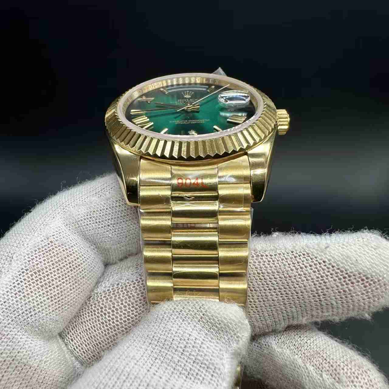 Daydate GD factory Miyota automatic AAA+ gold case 40mm green/silver dial President band. 136$