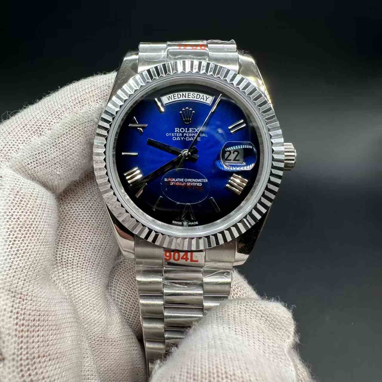Daydate GD factory Miyota automatic AAA+ steel case 40mm blue dial President band. 136$
