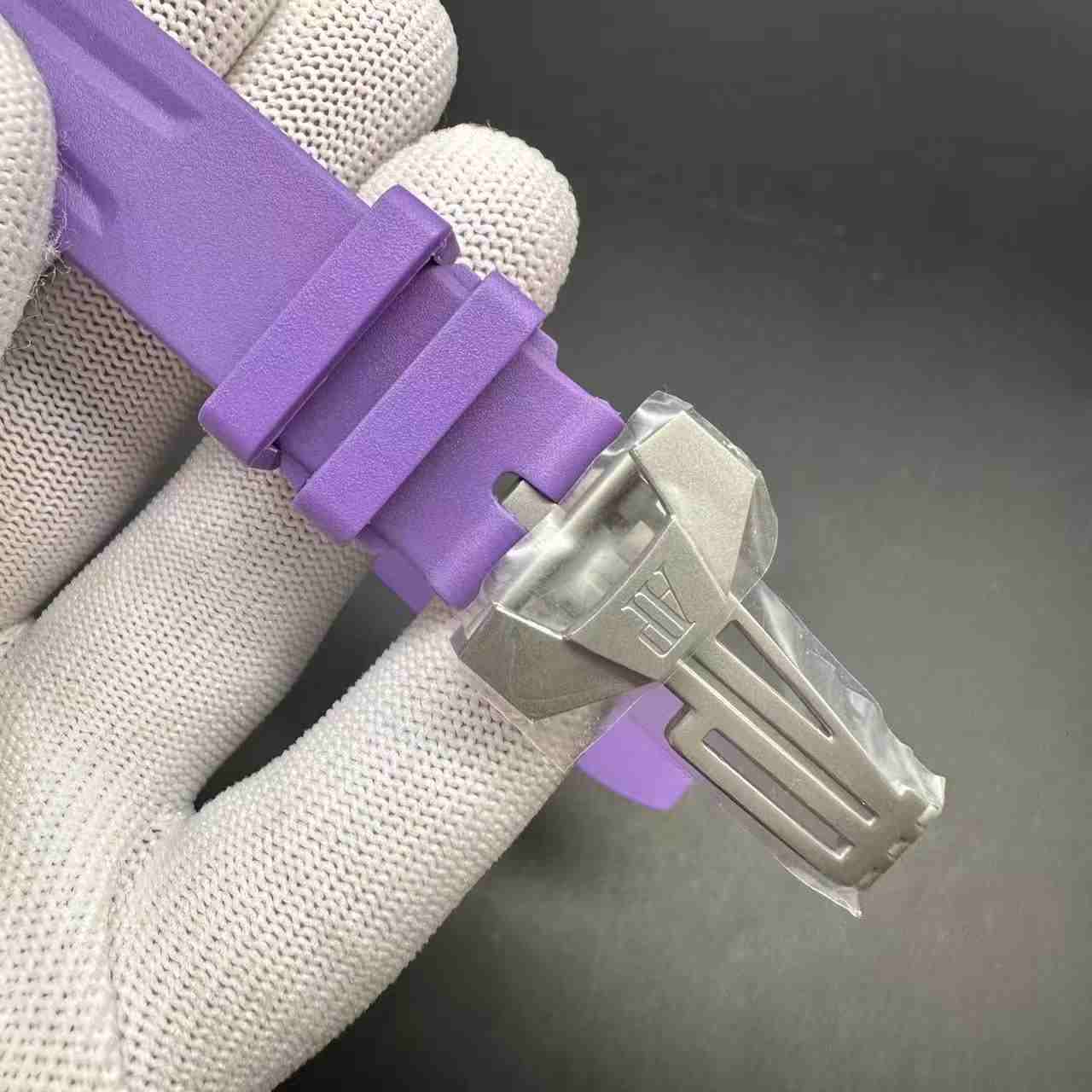 AP Royal Oak Concept 26620 Marvel Limited edition TW factory Fake Tourbillon 8215 automatic Steel case 42mm Panther dial purple rubber strap.  368usd