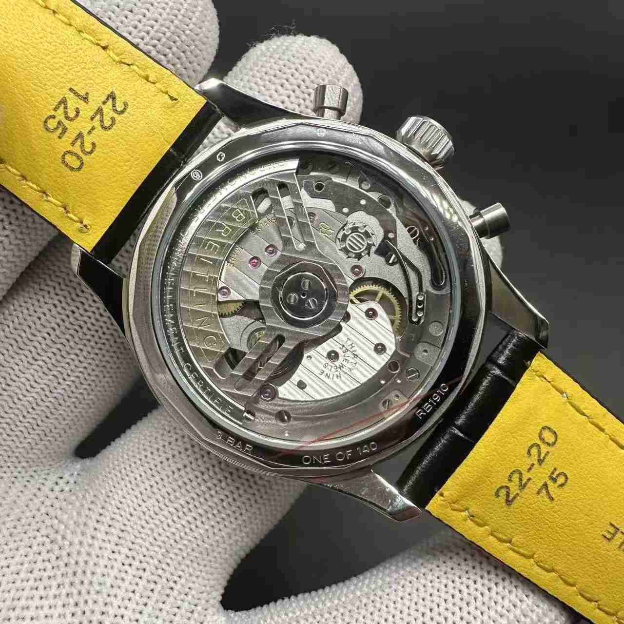 Breitling 1884 Navitimer Chronograph 7750 automatic light blue dial black leather. 360$