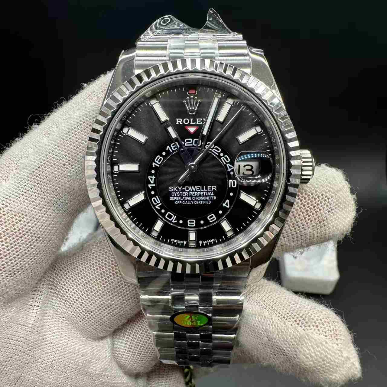 Sky-dweller ZF 9001 full works automatic 904L steel case 42mm Black dial jubilee band. 398$