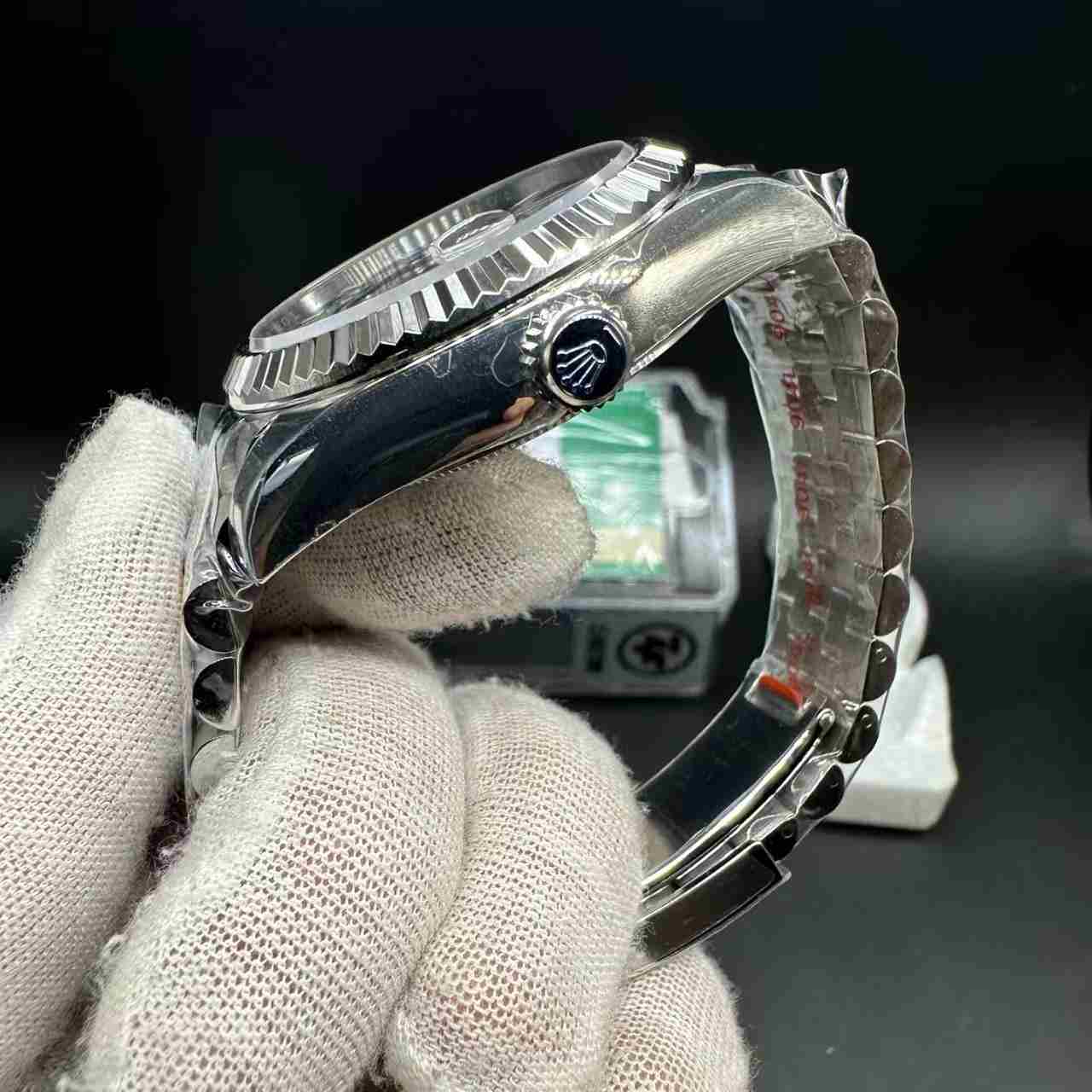 Sky-dweller ZF 9001 full works automatic 904L steel case 42mm Black dial jubilee band. 398$