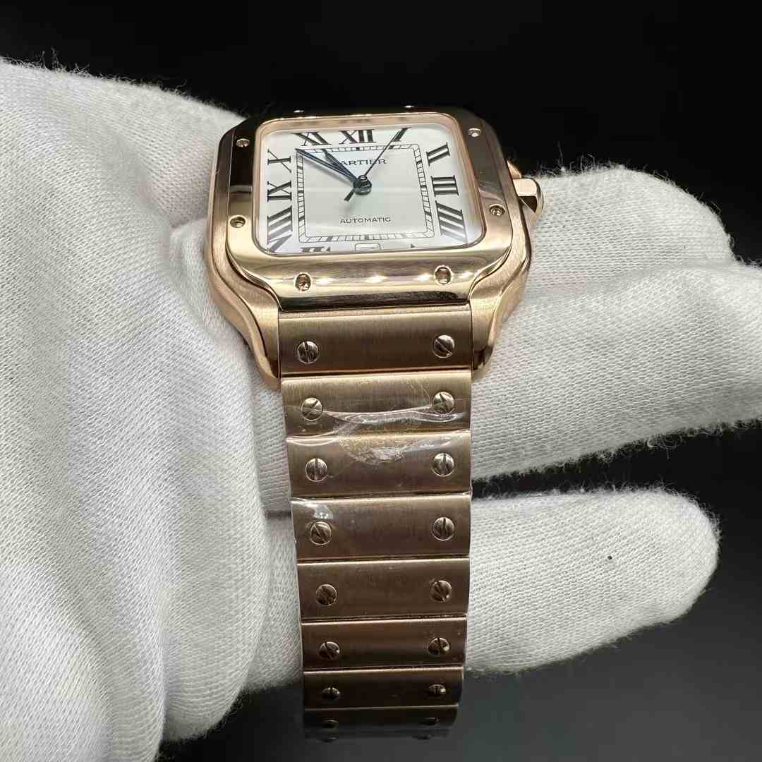 Cartier Santos TW factory 9015 Rose gold thin case 38.5mm White dial.  285$