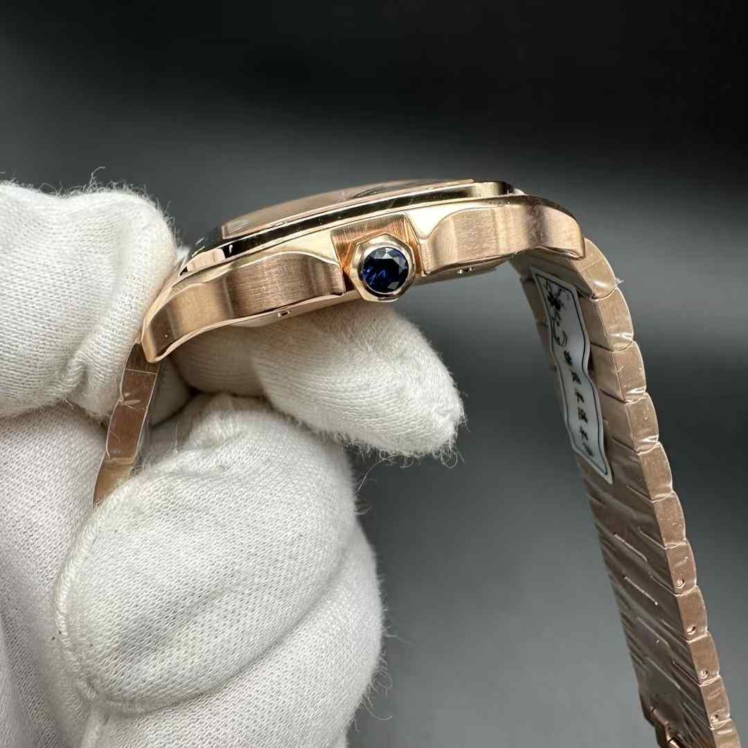 Cartier Santos TW factory 9015 Rose gold thin case 38.5mm White dial.  285$