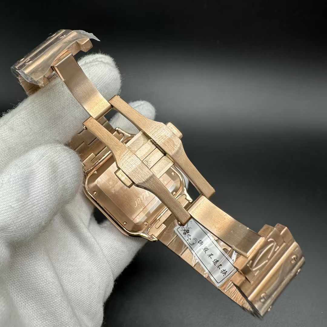 Cartier Santos TW factory 9015 Rose gold thin case 38.5mm White dial.  285$