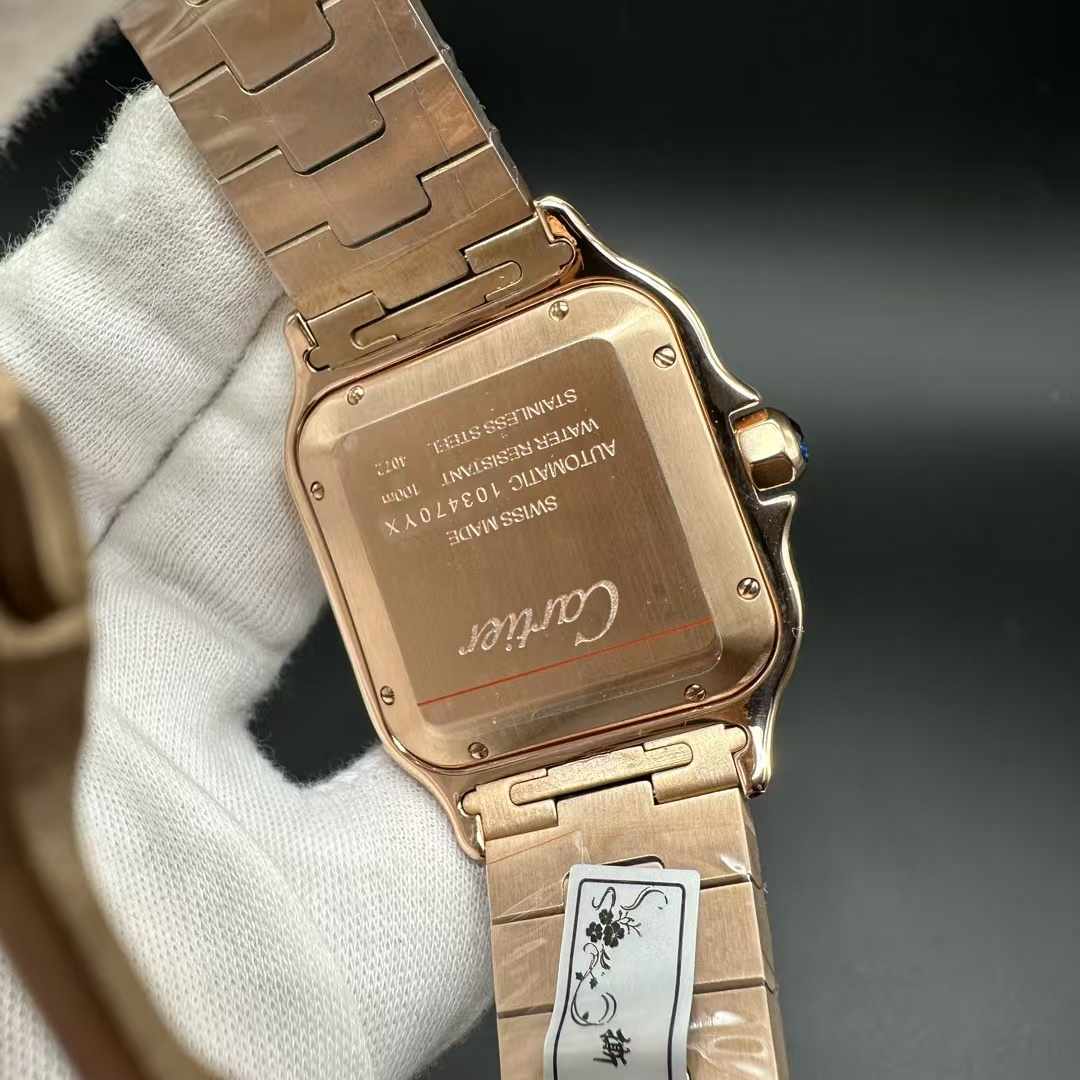 Cartier Santos TW factory 9015 Rose gold thin case 38.5mm White dial.  285$