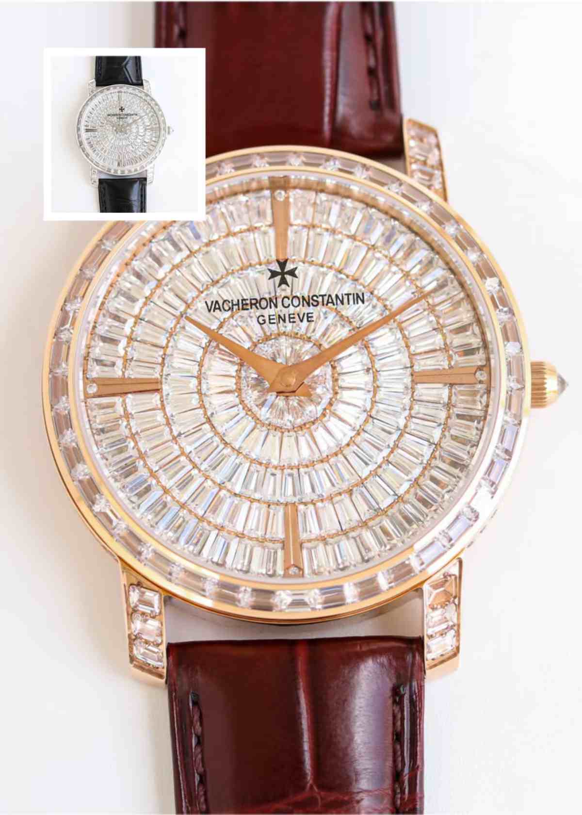 VC Swarovski diamonds baguette super clone 9015 automatic HX150