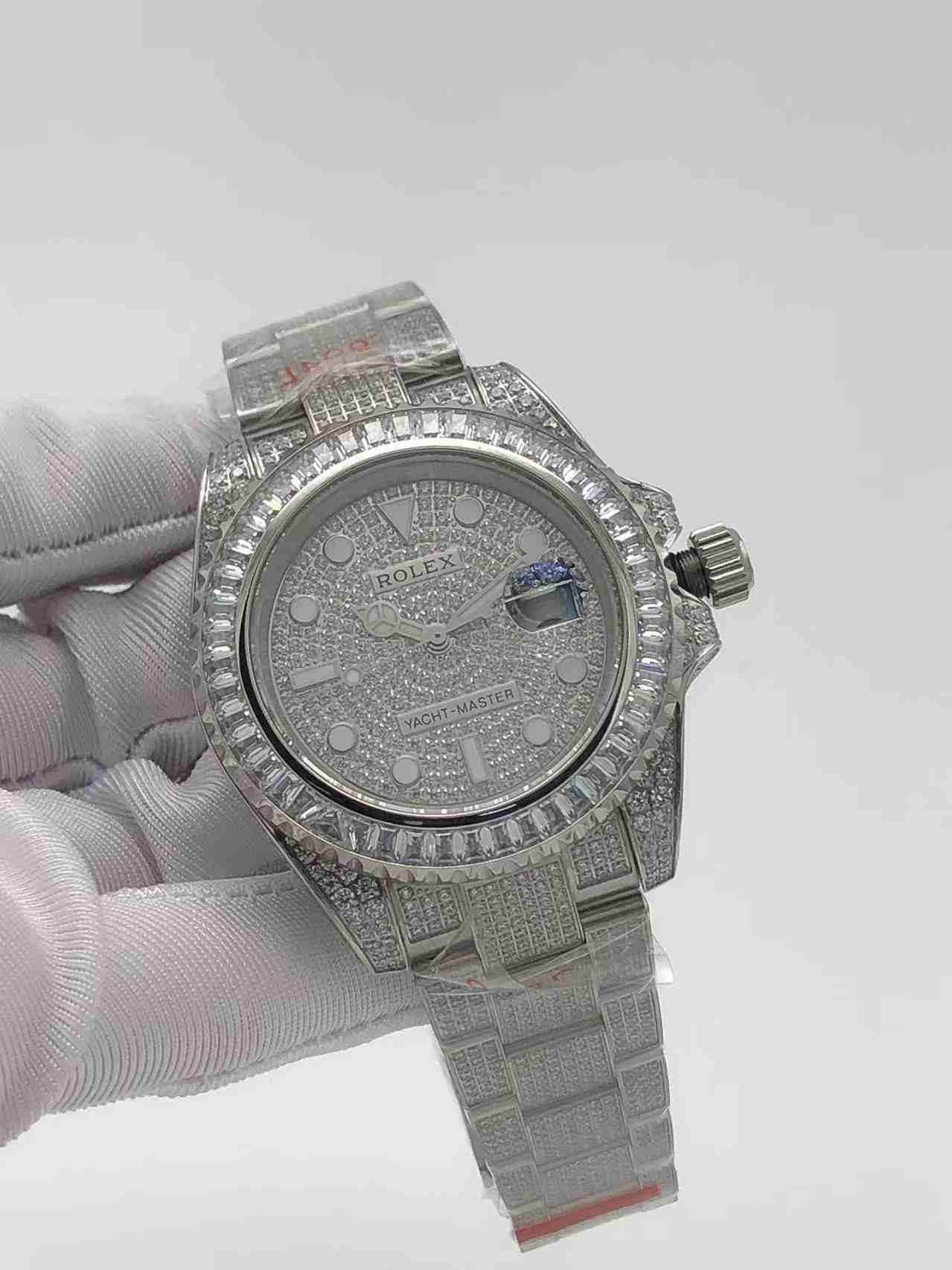 Rolex YM full diamonds silver