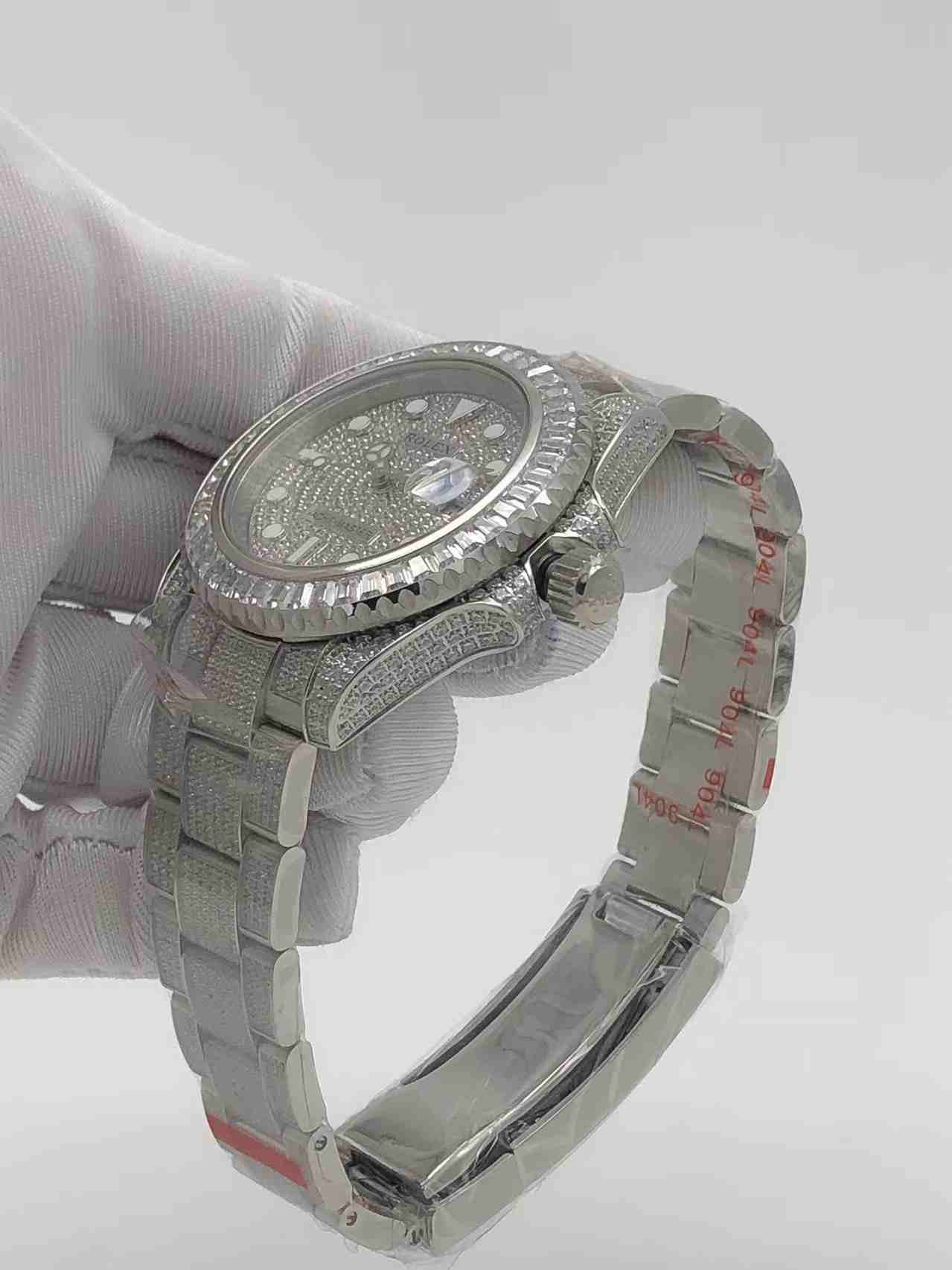 Rolex YM full diamonds silver