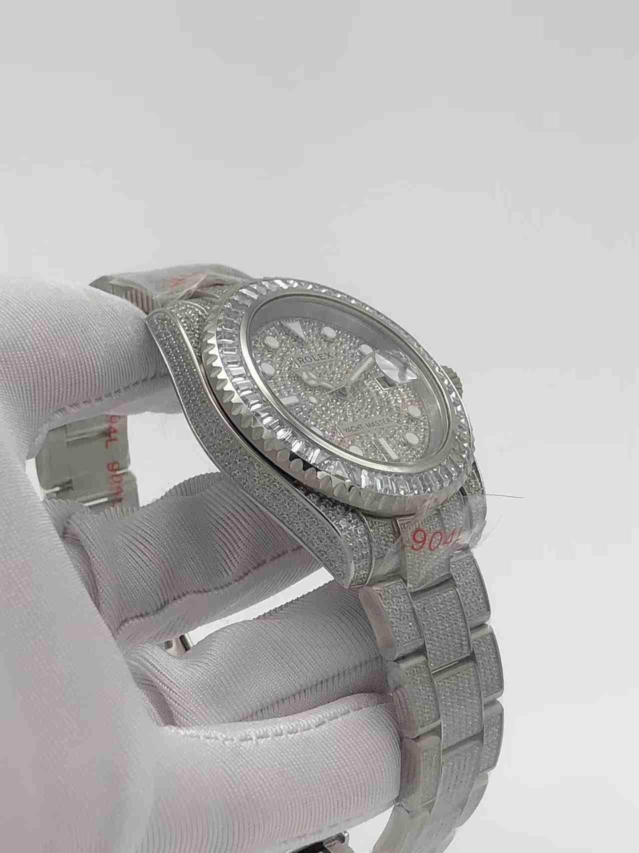 Rolex YM full diamonds silver