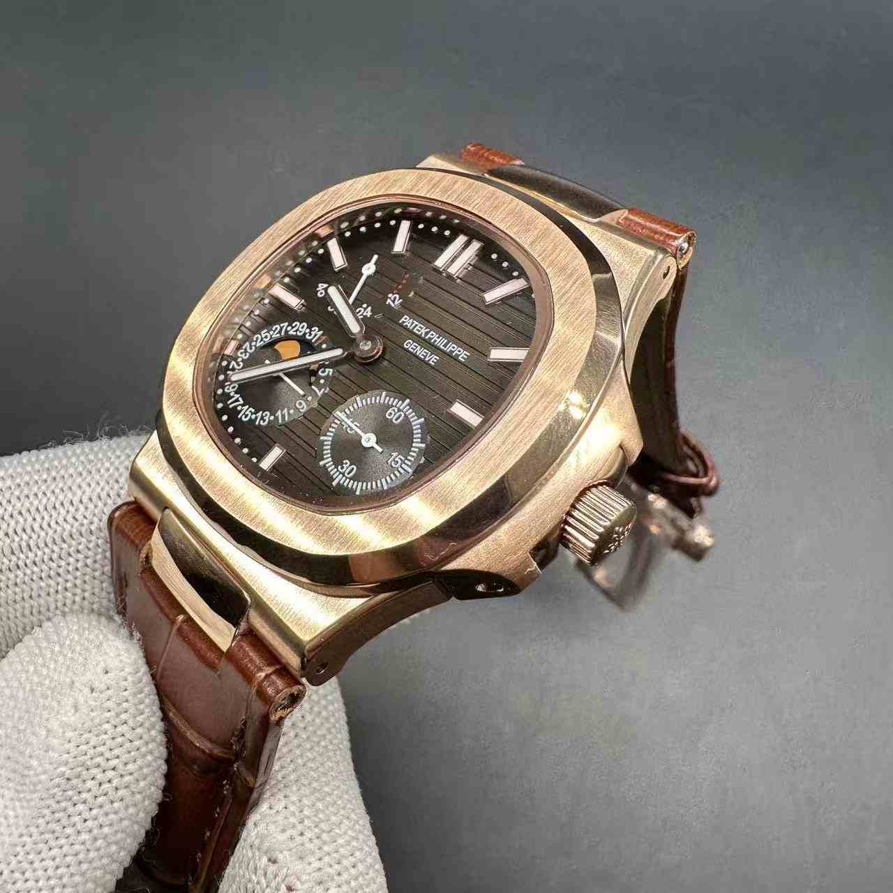 Patek Philippe 5712 AAA automatic rose gold case 40mm brown leather 128$