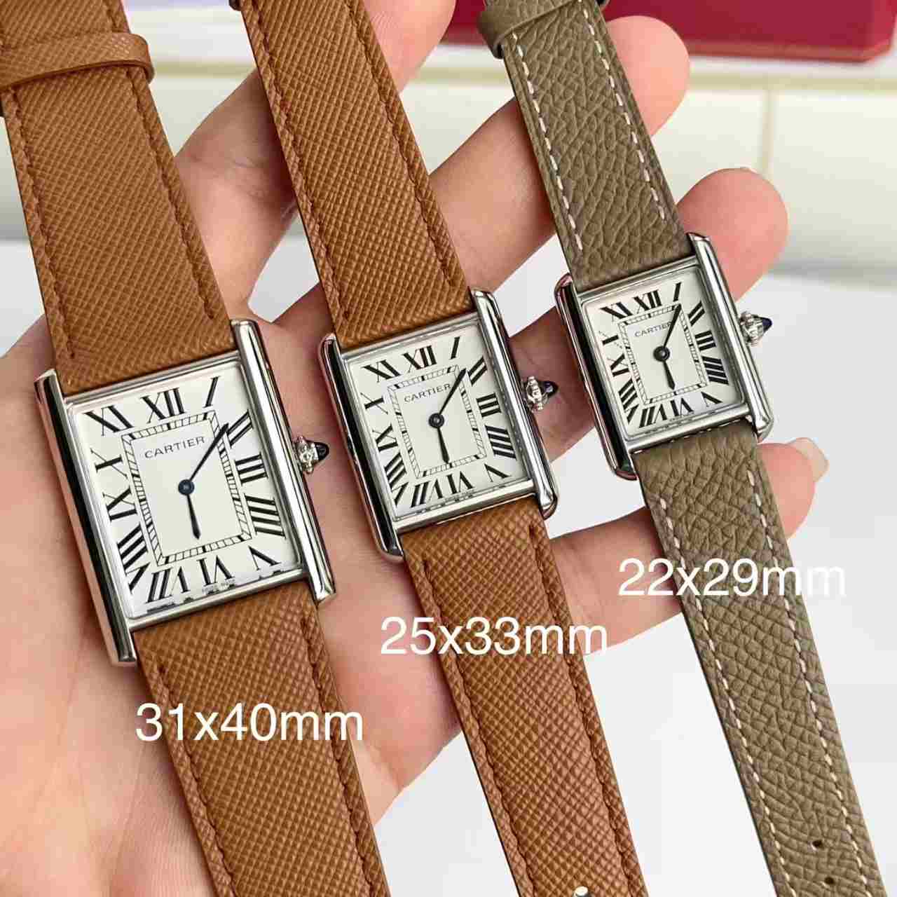 Tank must  Small : width 22mm length 29mm Middle: width 25mm length 33mm Larger: width 31mm length 40mm