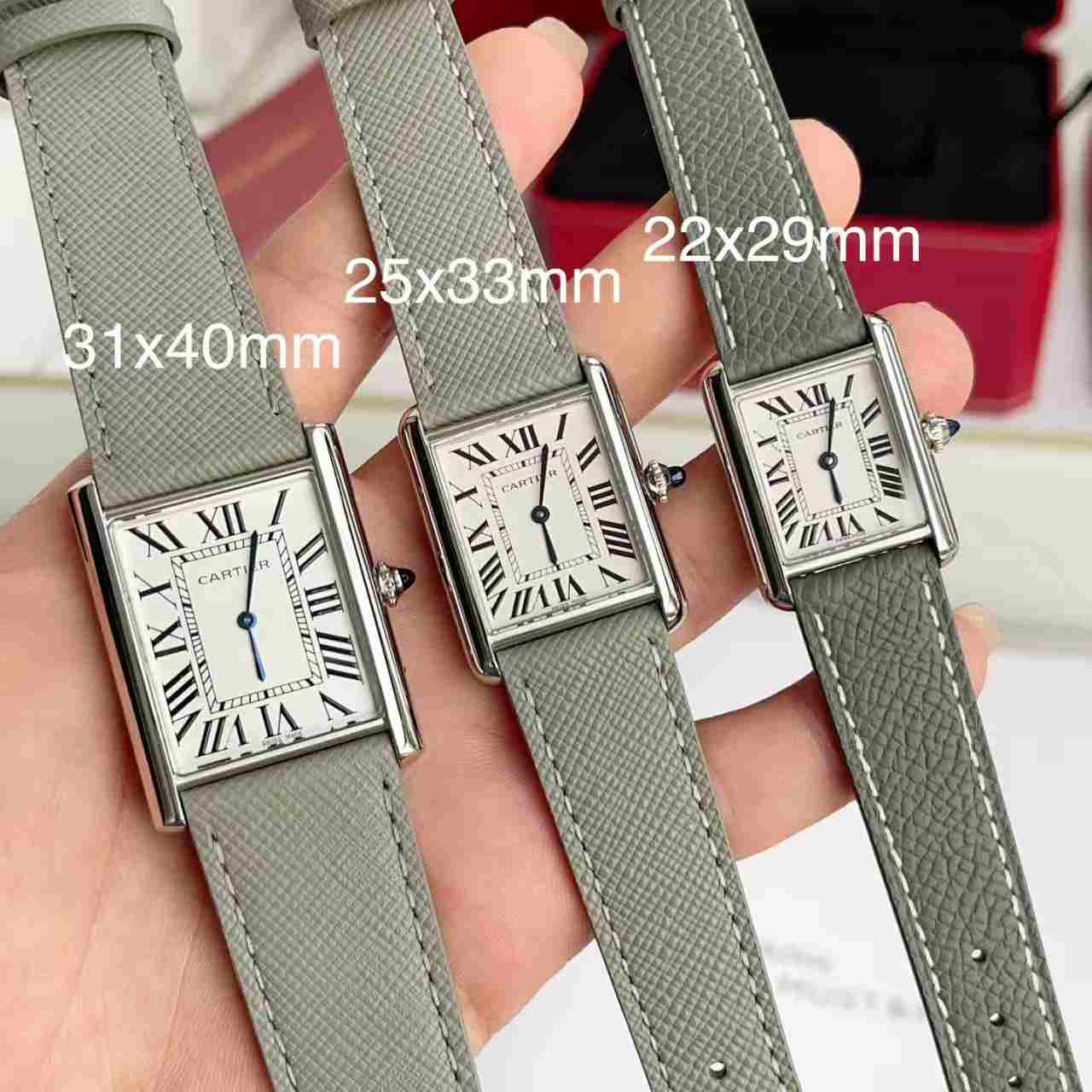 Tank must  Small : width 22mm length 29mm Middle: width 25mm length 33mm Larger: width 31mm length 40mm