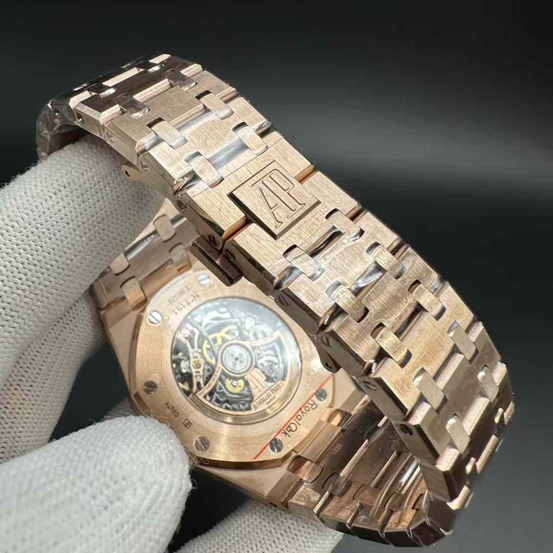 AP Royal Oak 15407OR THB new version Cal.3132 automatic movement Rose gold case 41mm Skeleton openwork dial two balance wheels.  580$