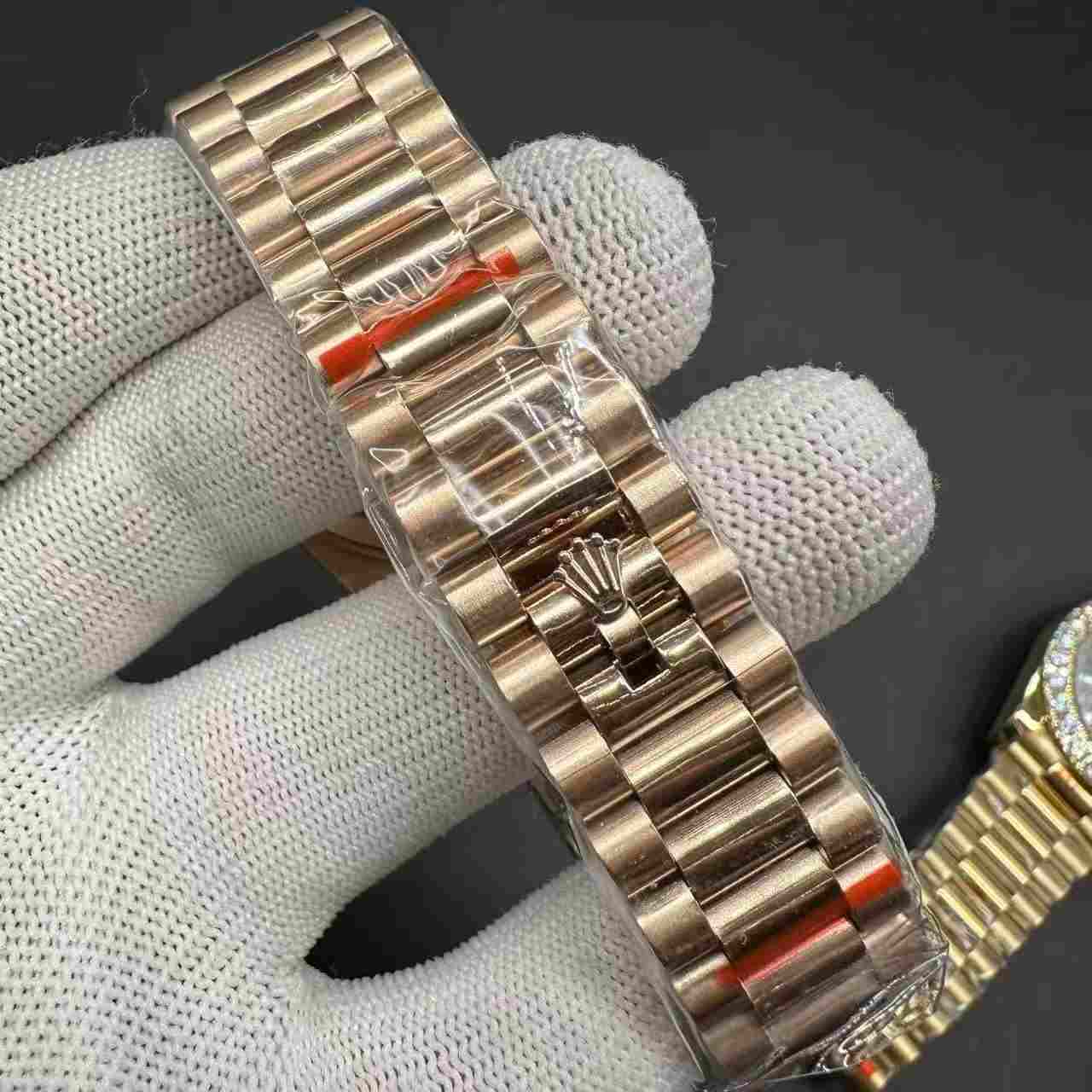 Daydate Moissanite diamonds bezel 40mm AAA+ GD factory rose gold case gray dial  president band. F048+L065 300$