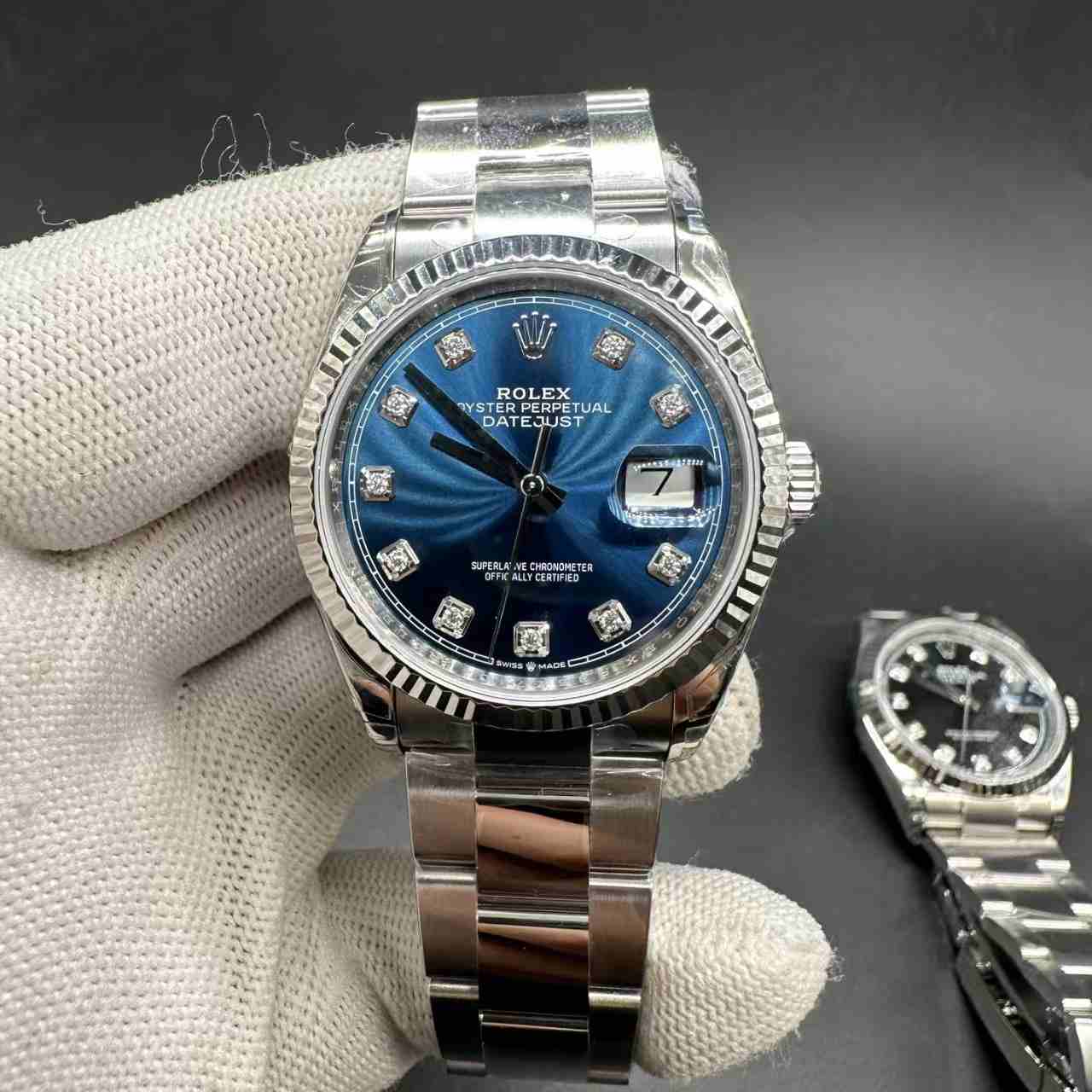 Datejust VS factory 3235 904L steel 36mm black /blue dial oyster band women watch 120g 440$