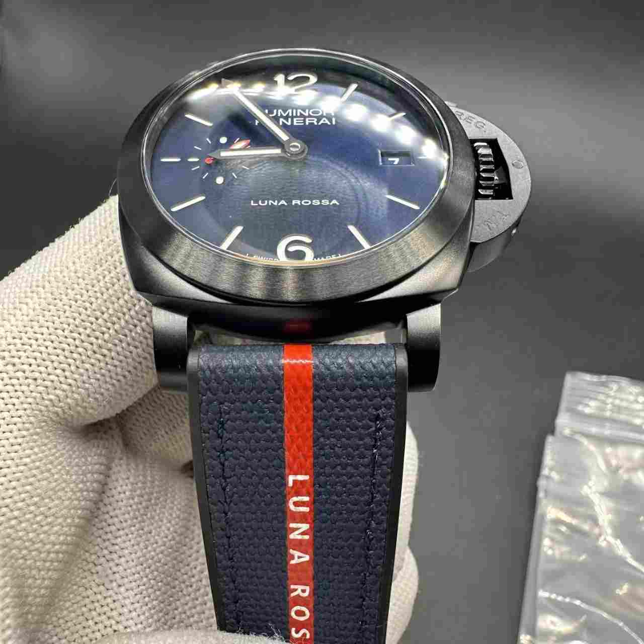 Panerai Luminor Luna Rossa PAM1408 VS super clone black case 40mm blue dial blue strap. 350$