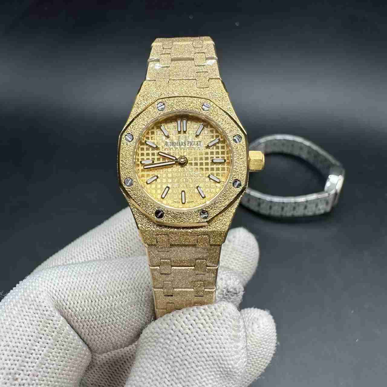 AP frosted gold case 23mm quartz movement small women watch. 120$