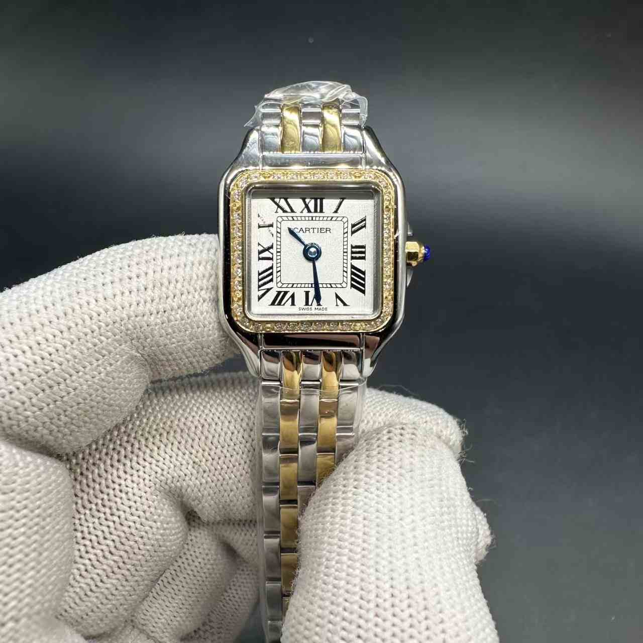 Cartier Panthere AAA Quartz 2tone gold 22mm diamonds bezel women watch. 100$