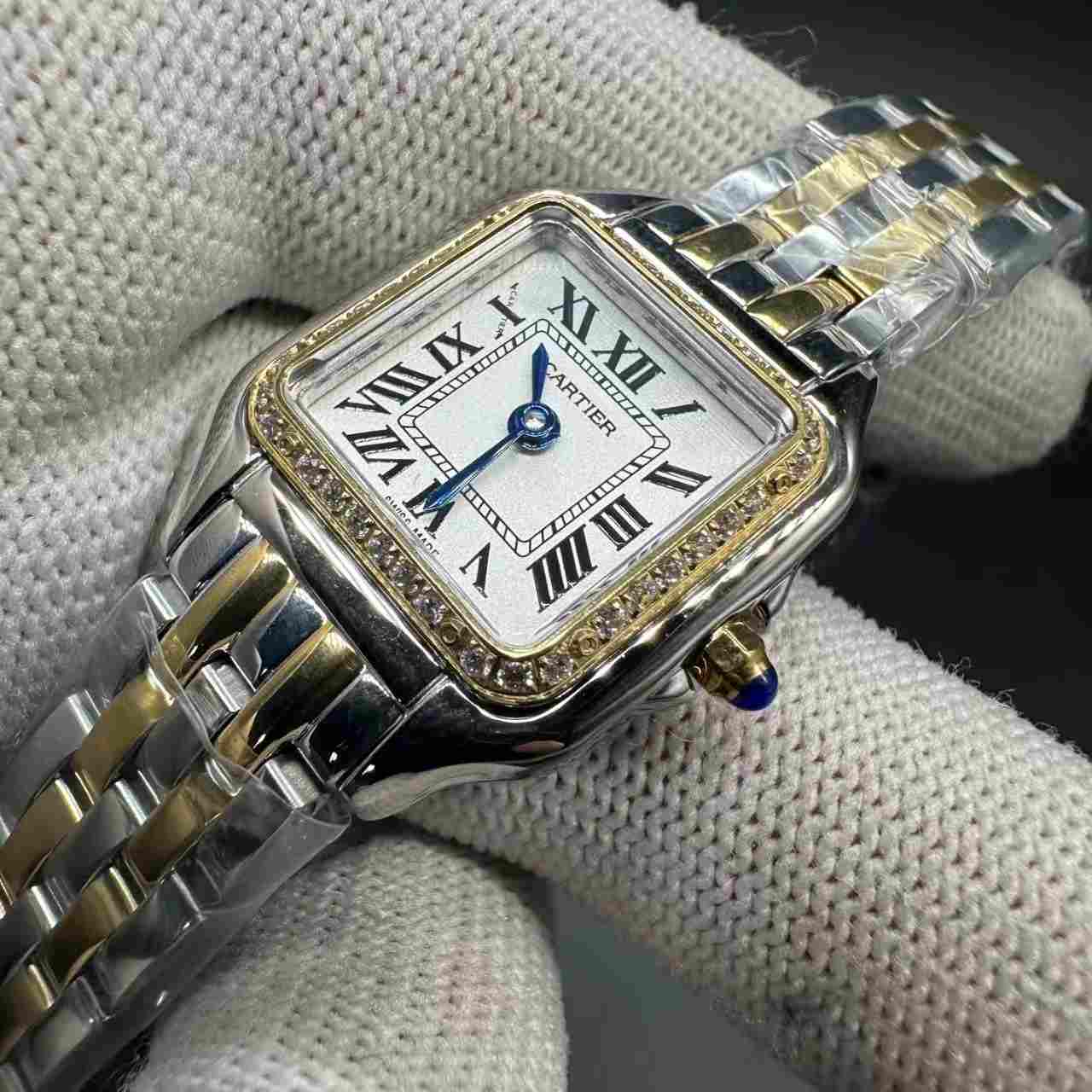 Cartier Panthere AAA Quartz 2tone gold 22mm diamonds bezel women watch. 100$