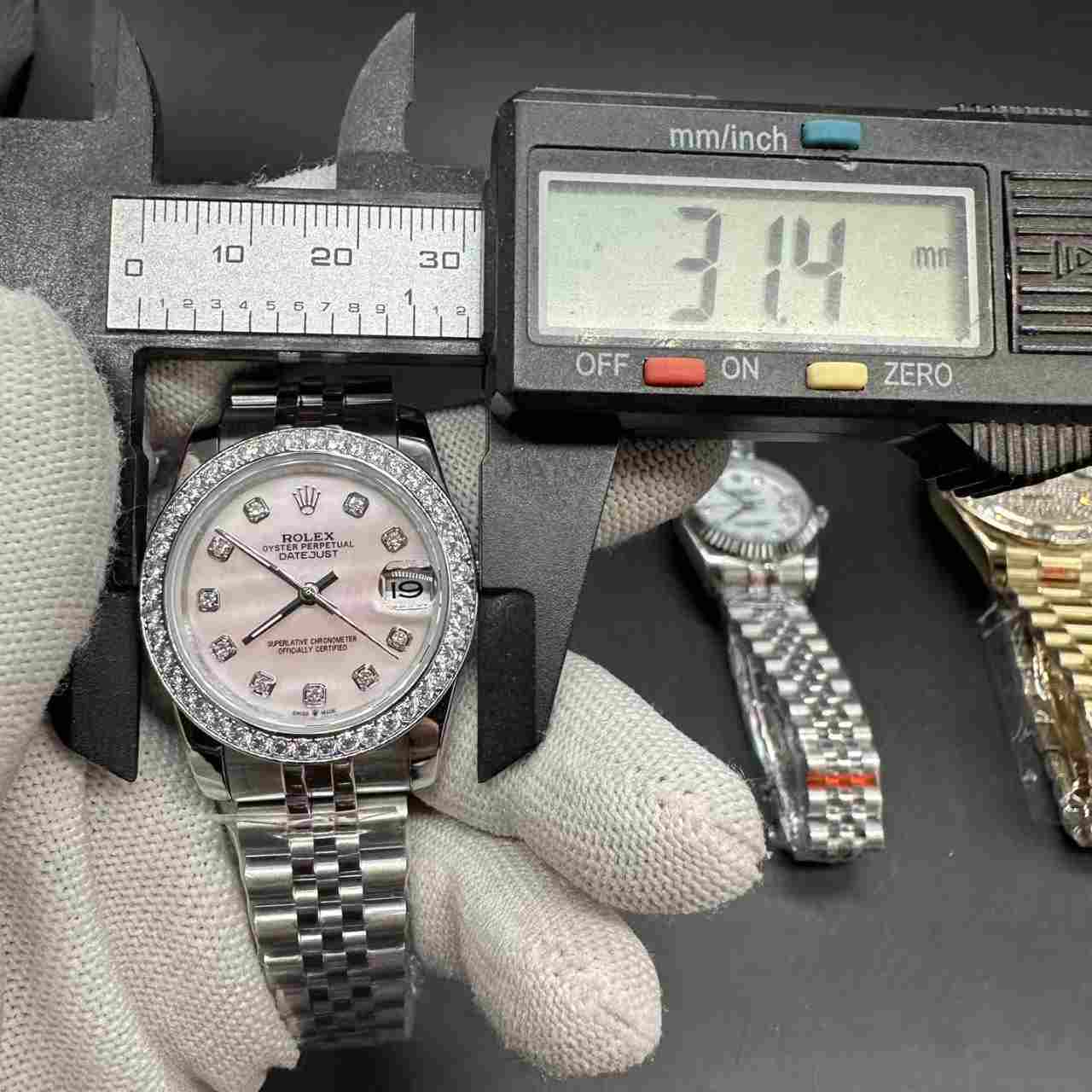 Datejust AAA automatic steel case 31mm diamonds bezel Pink pearl dial jubilee band women watch 115$