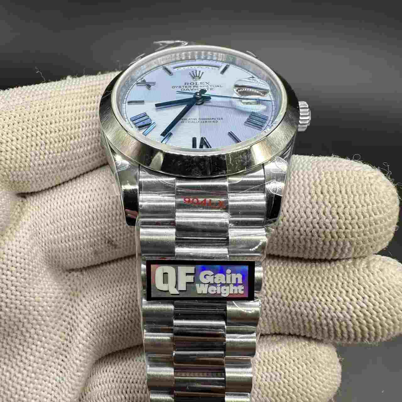 Daydate QF gain weight 185g steel case 40mm blue dial president band super clone  550$