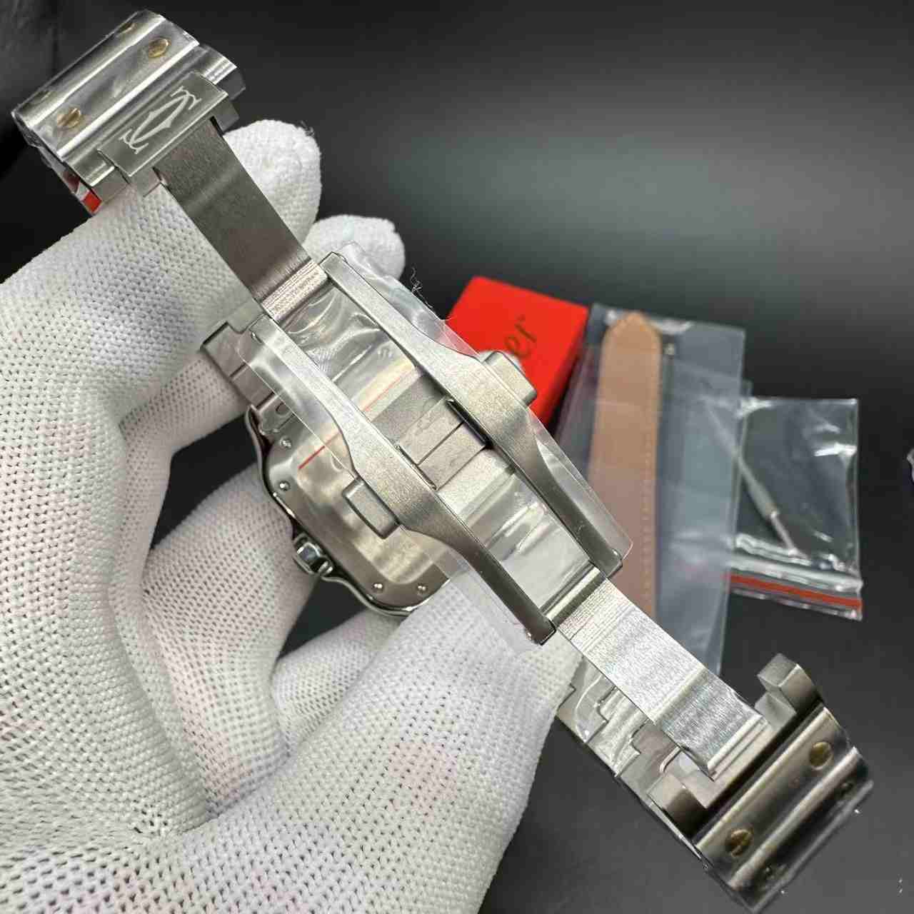 Santos women 35mm BV factory automatic top version 2tone gold case white dial come with an extra leather strap women watch 450$